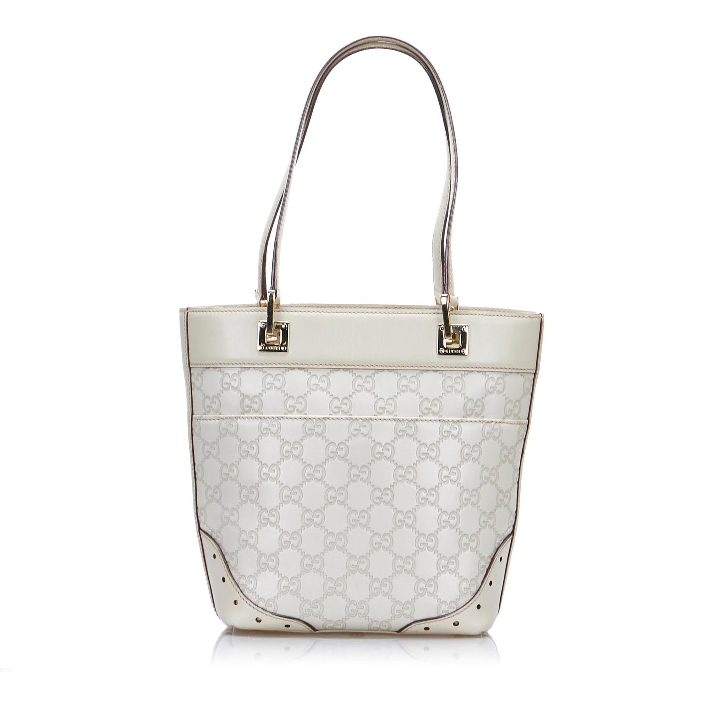 Gucci Guccissima Punch SHG-UbCjD4 Calf White Tote Bag