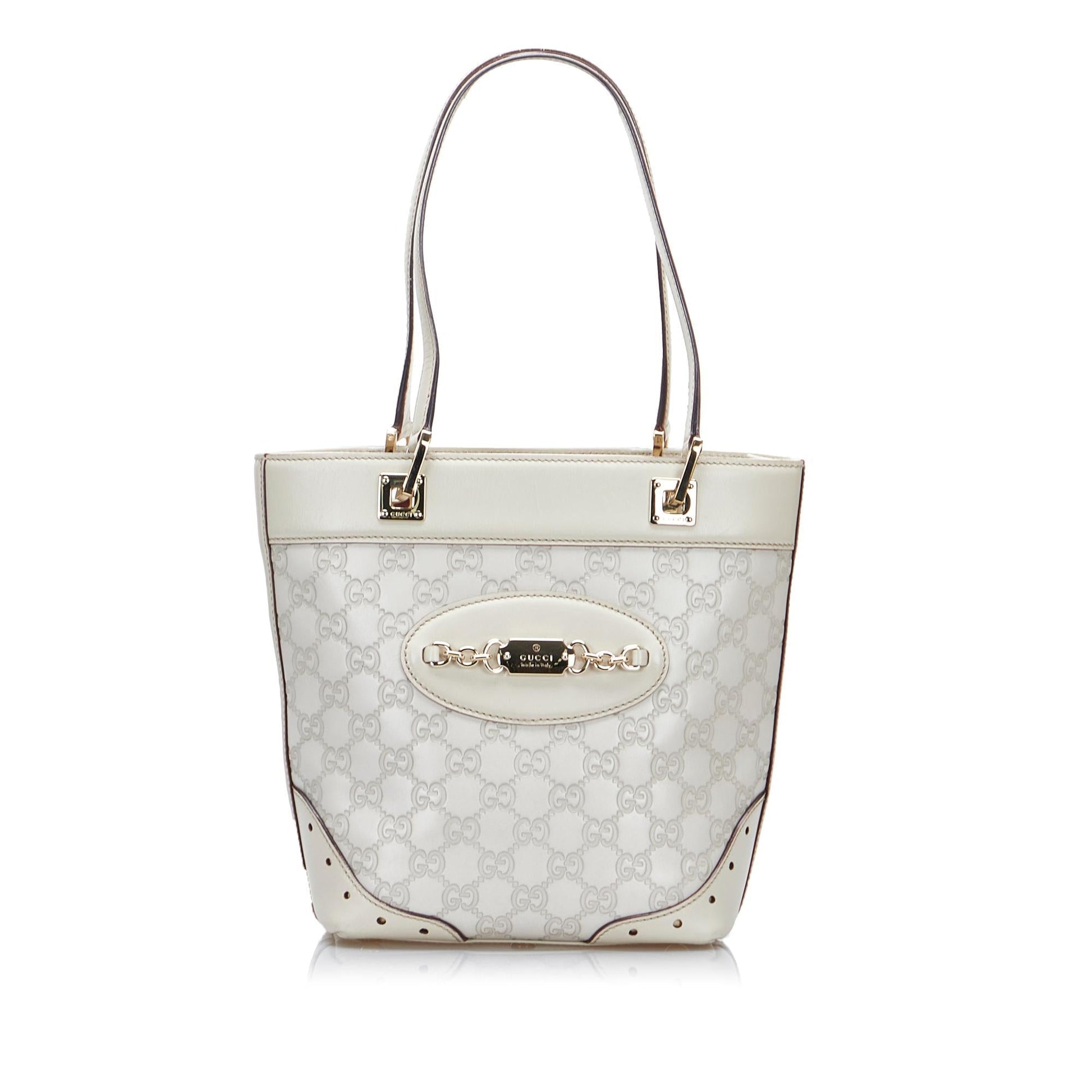 Gucci Guccissima Punch SHG-UbCjD4 Calf White Tote Bag
