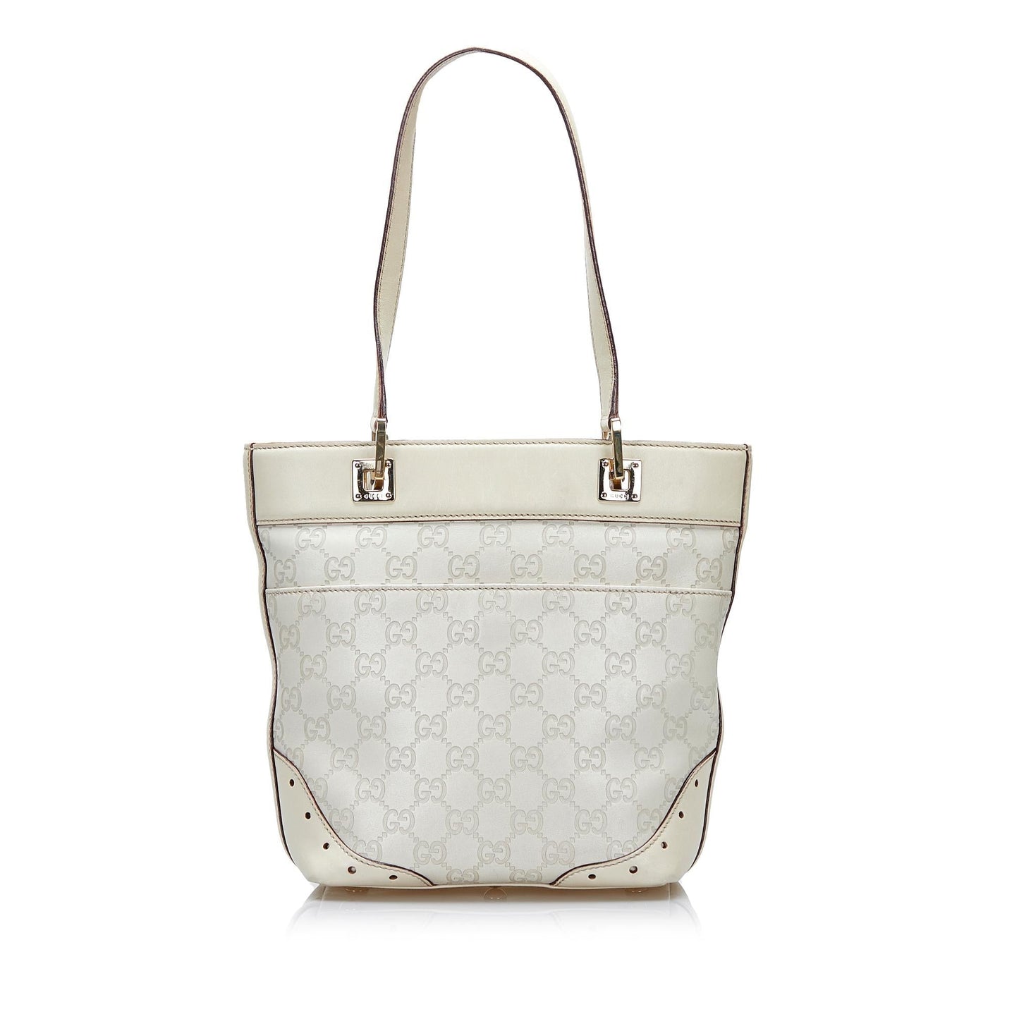 Gucci Guccissima Punch SHG-bkpt2y Calf White Tote Bag