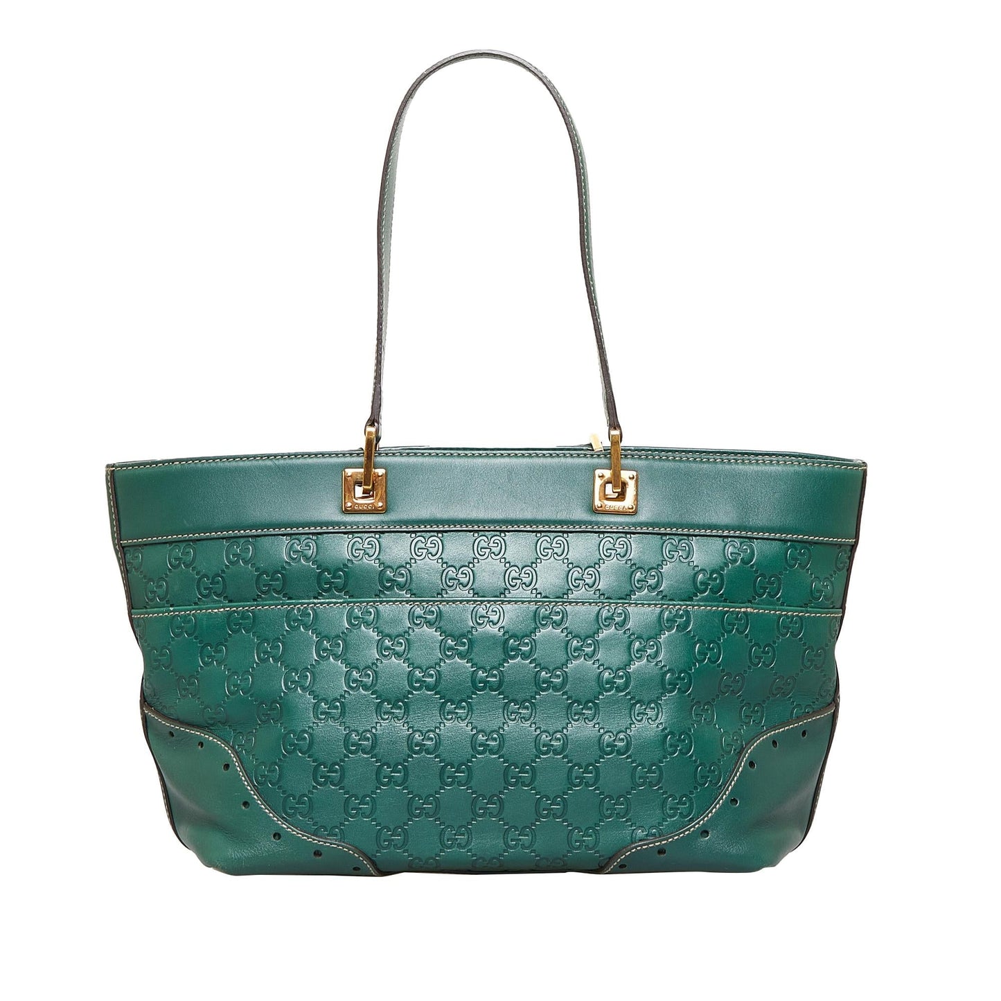 Gucci Guccissima Punch SHG-6IJMIV Calf Green Tote Bag