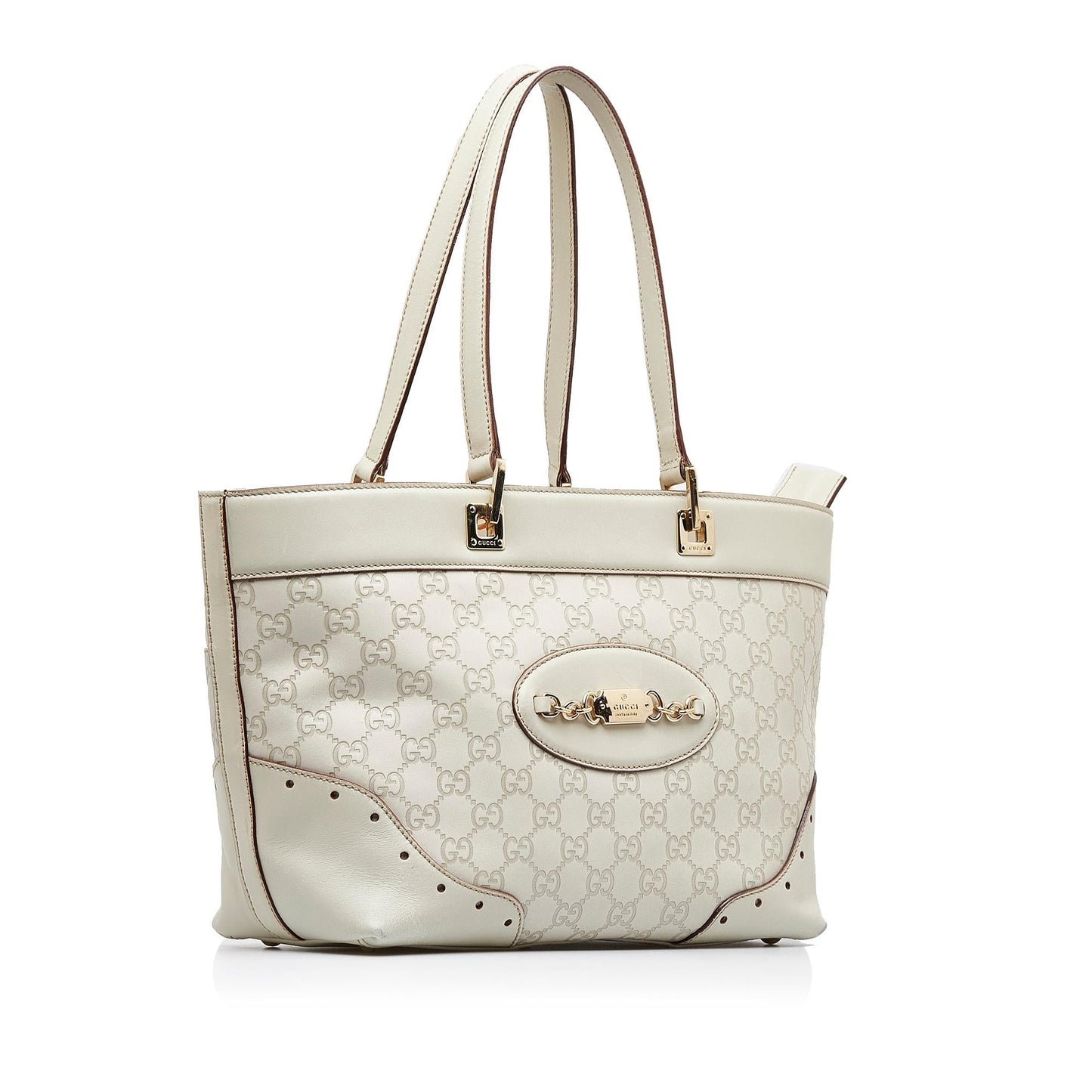 Gucci Guccissima Punch SHG-cY88qZ Calf White Tote Bag