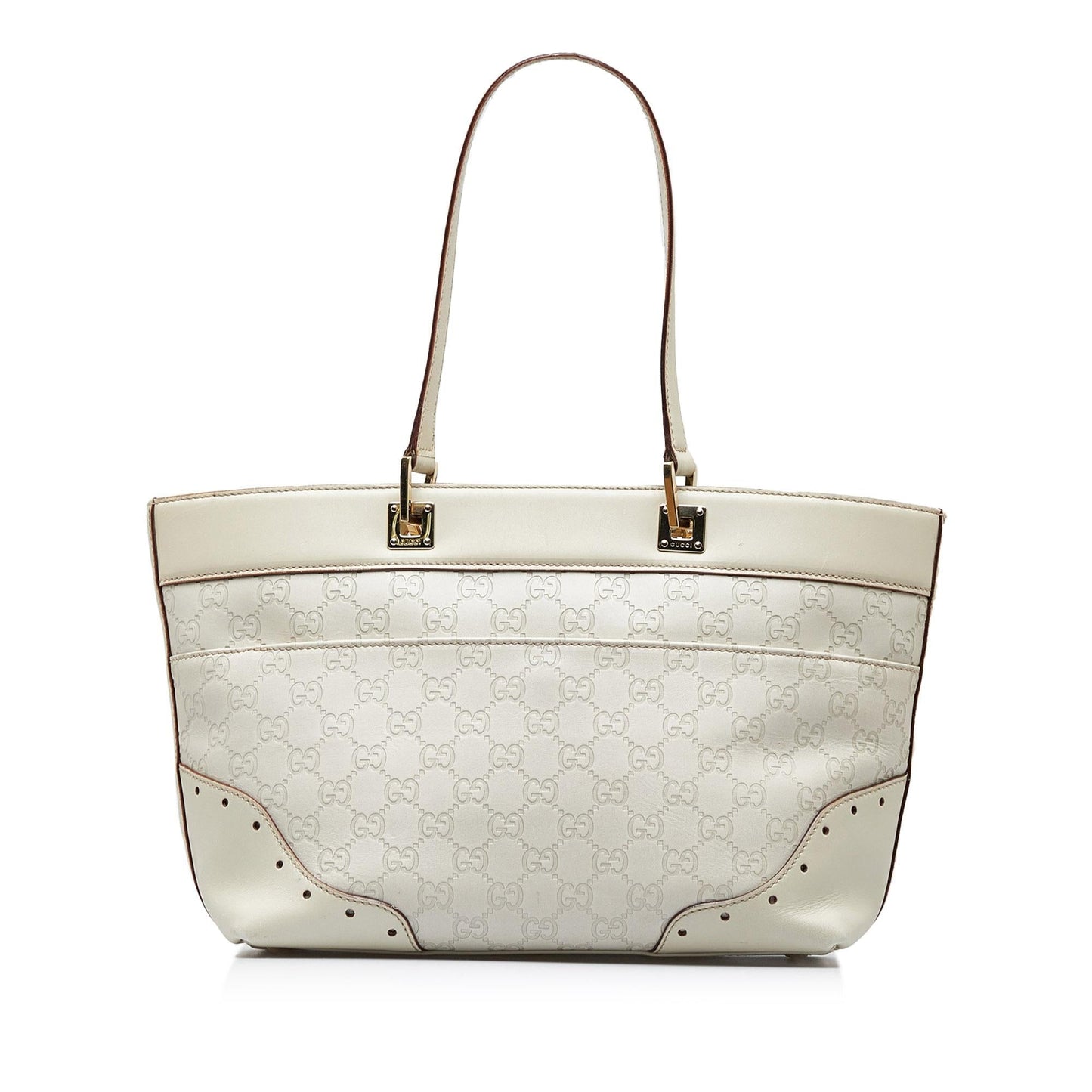 Gucci Guccissima Punch SHG-xcqdTa Calf White Tote Bag