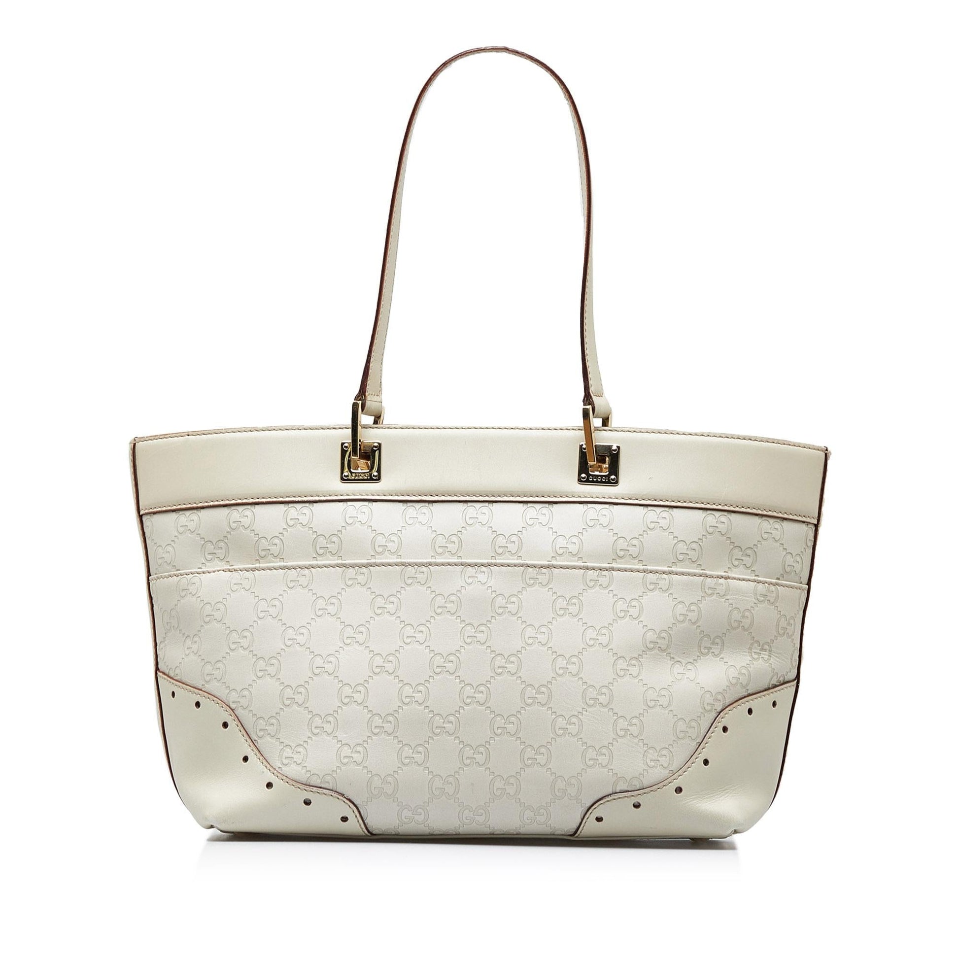 Gucci Guccissima Punch SHG-xcqdTa Calf White Tote Bag