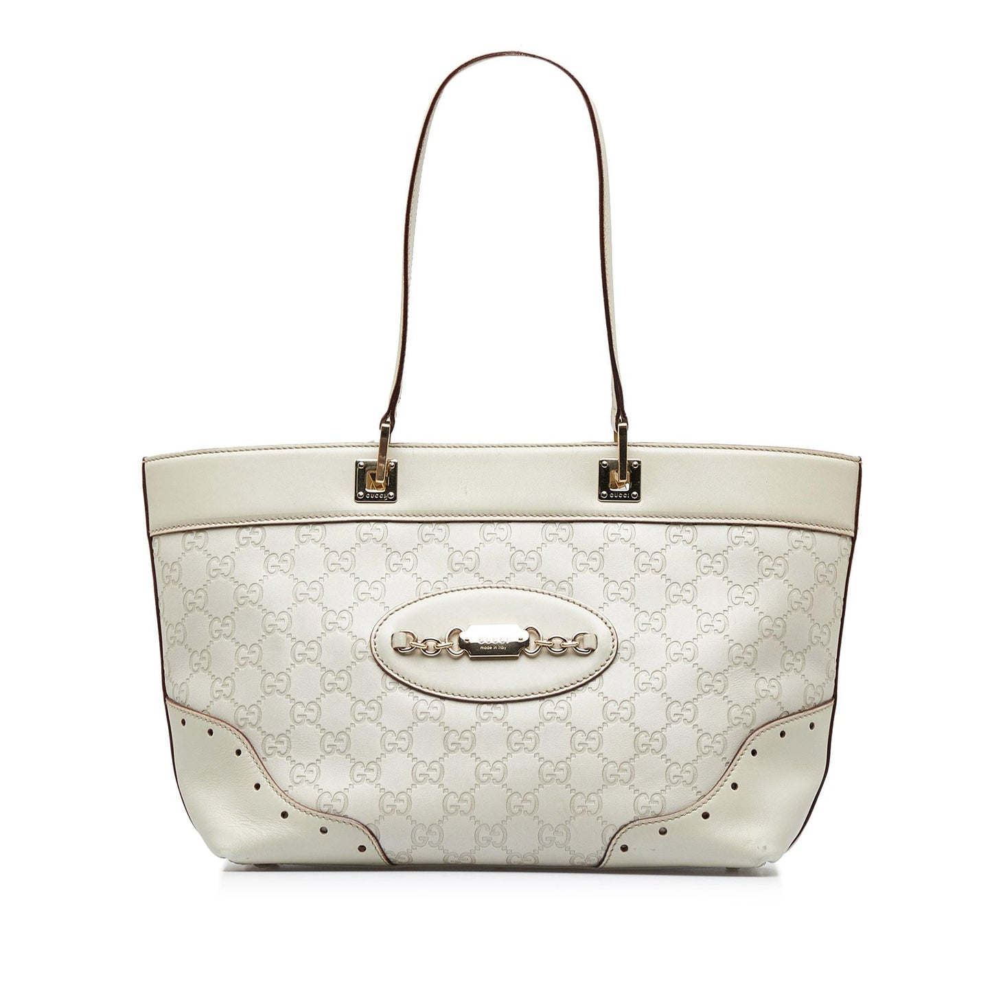 Gucci Guccissima Punch SHG-xcqdTa Calf White Tote Bag