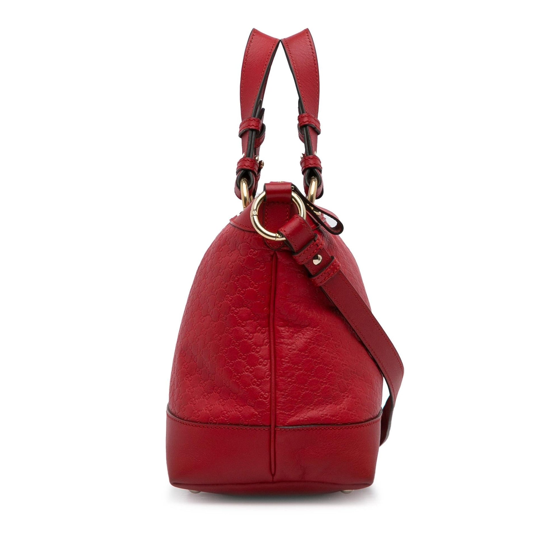 Gucci Guccissima SHG-WEGO9m Calf Red Satchel Bag