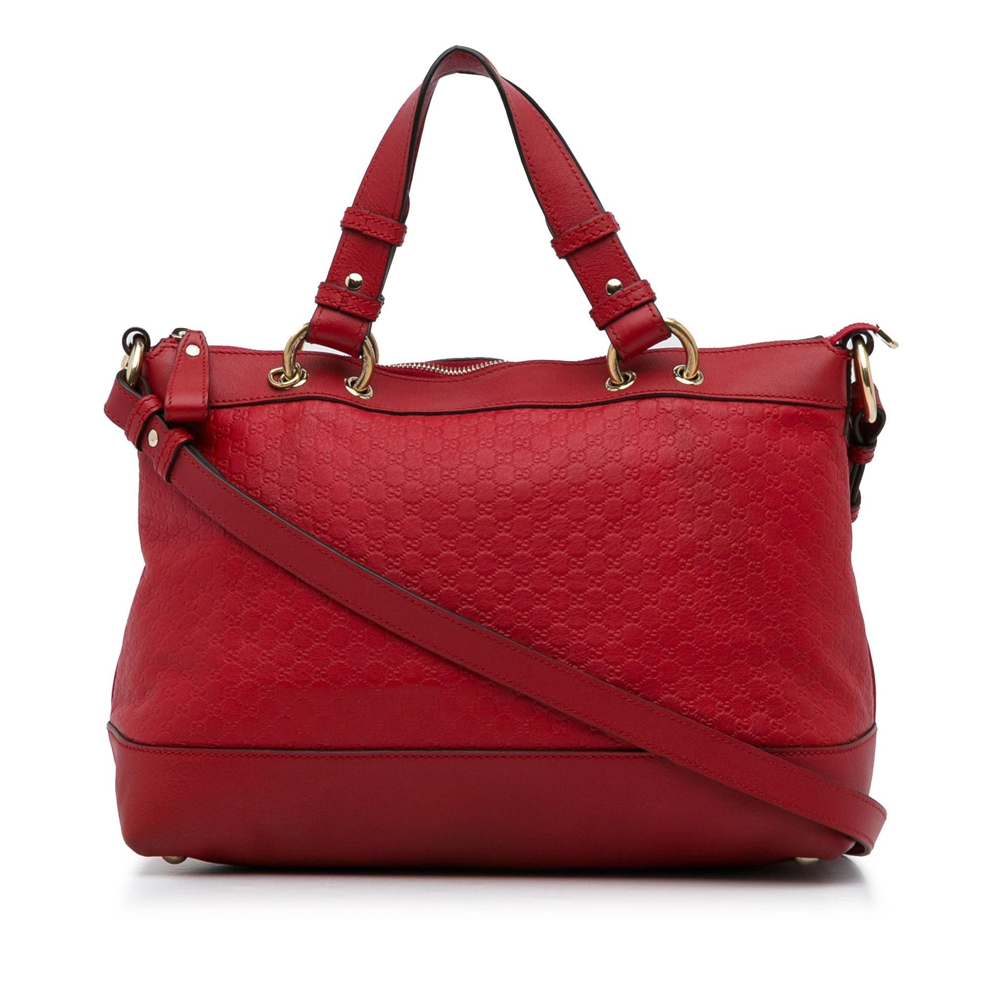 Gucci Guccissima SHG-WEGO9m Calf Red Satchel Bag