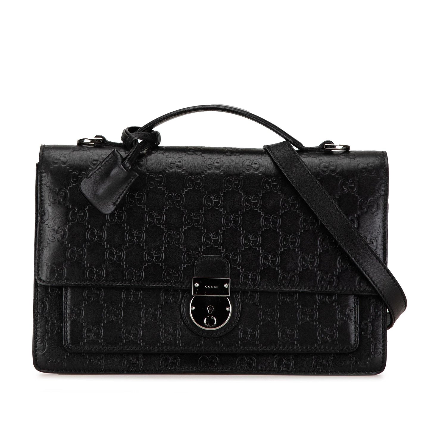 Gucci Guccissima SHG-MgIvER Calf Black Satchel Bag