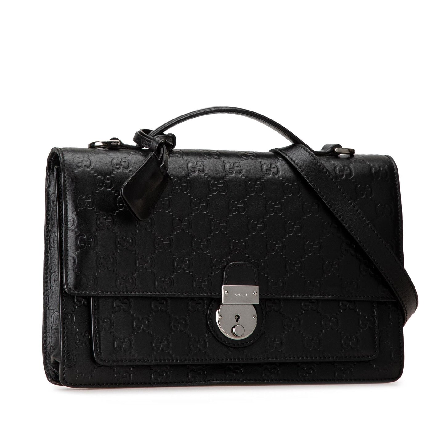 Gucci Guccissima SHG-MgIvER Calf Black Satchel Bag