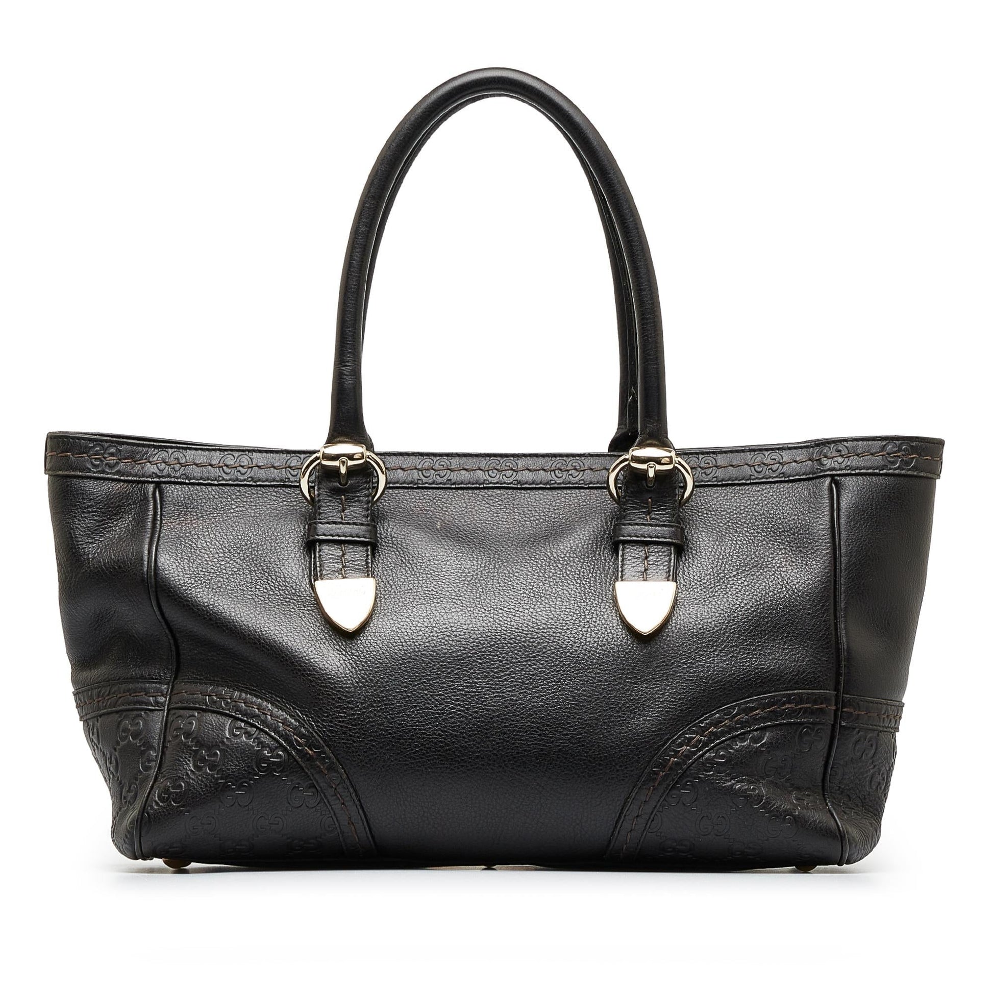 Gucci Guccissima Signoria SHG-MKjqLR Calf Black Tote Bag