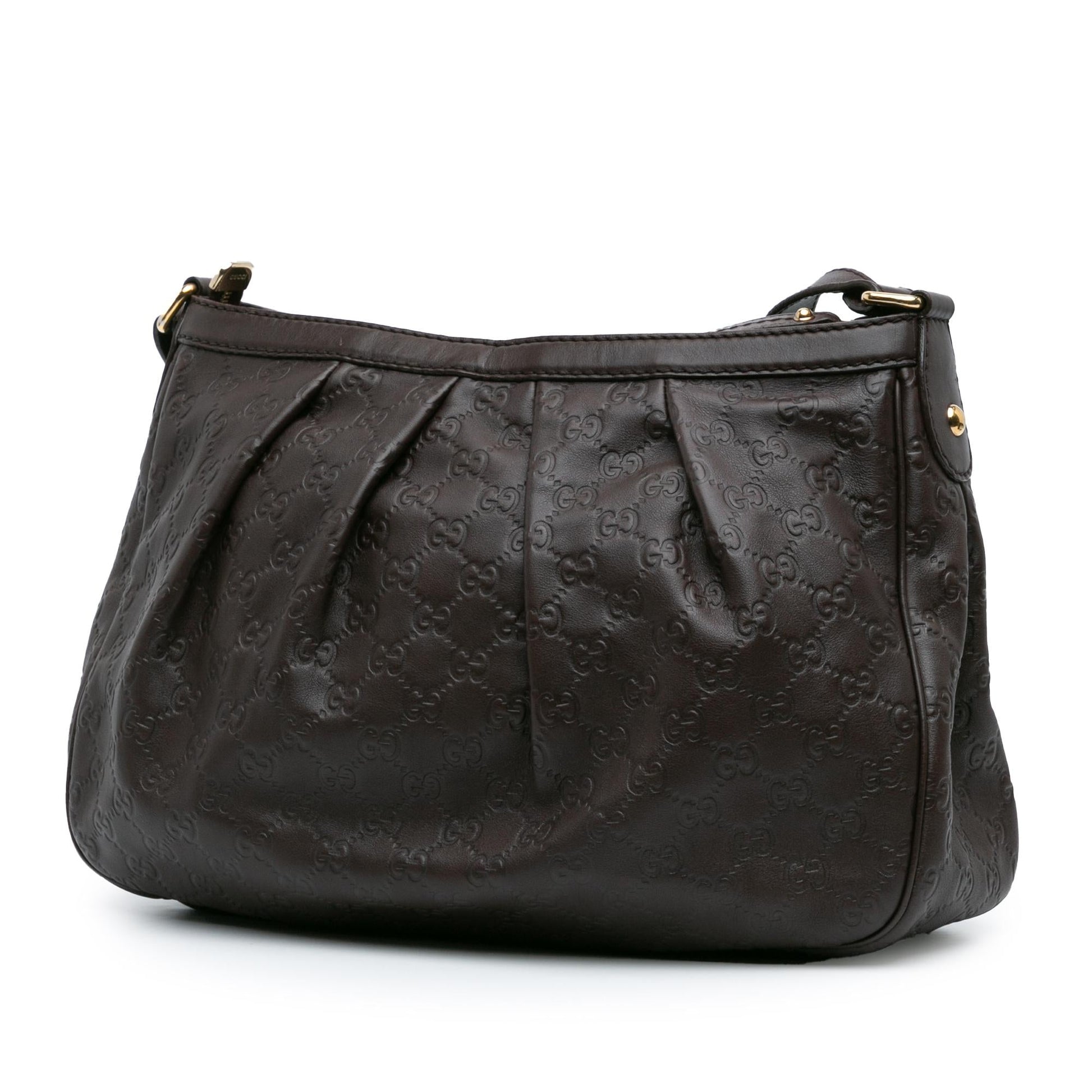 Gucci Guccissima Sukey Calf Brown Crossbody Bag