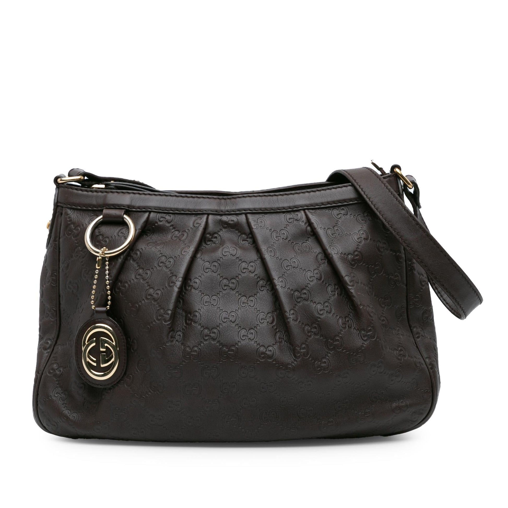 Gucci Guccissima Sukey Calf Brown Crossbody Bag