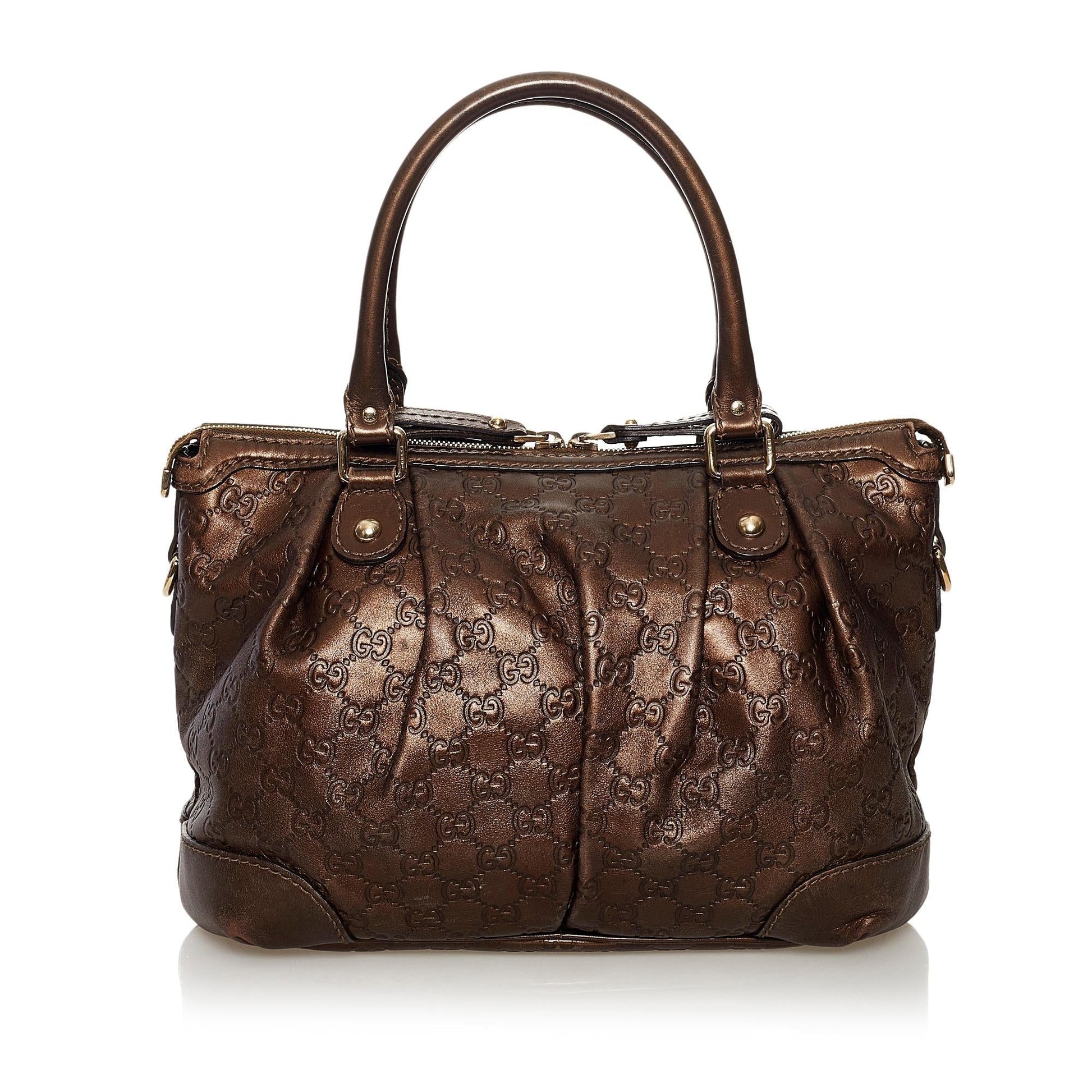 Gucci Guccissima Sukey SHG Calf Brown Satchel Bag
