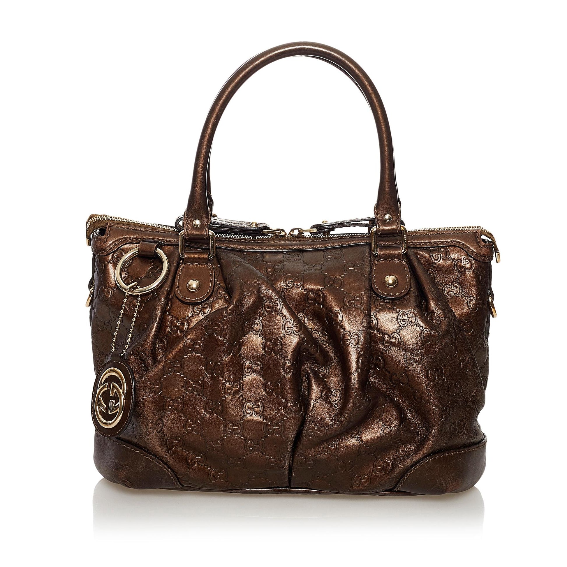 Gucci Guccissima Sukey SHG Calf Brown Satchel Bag