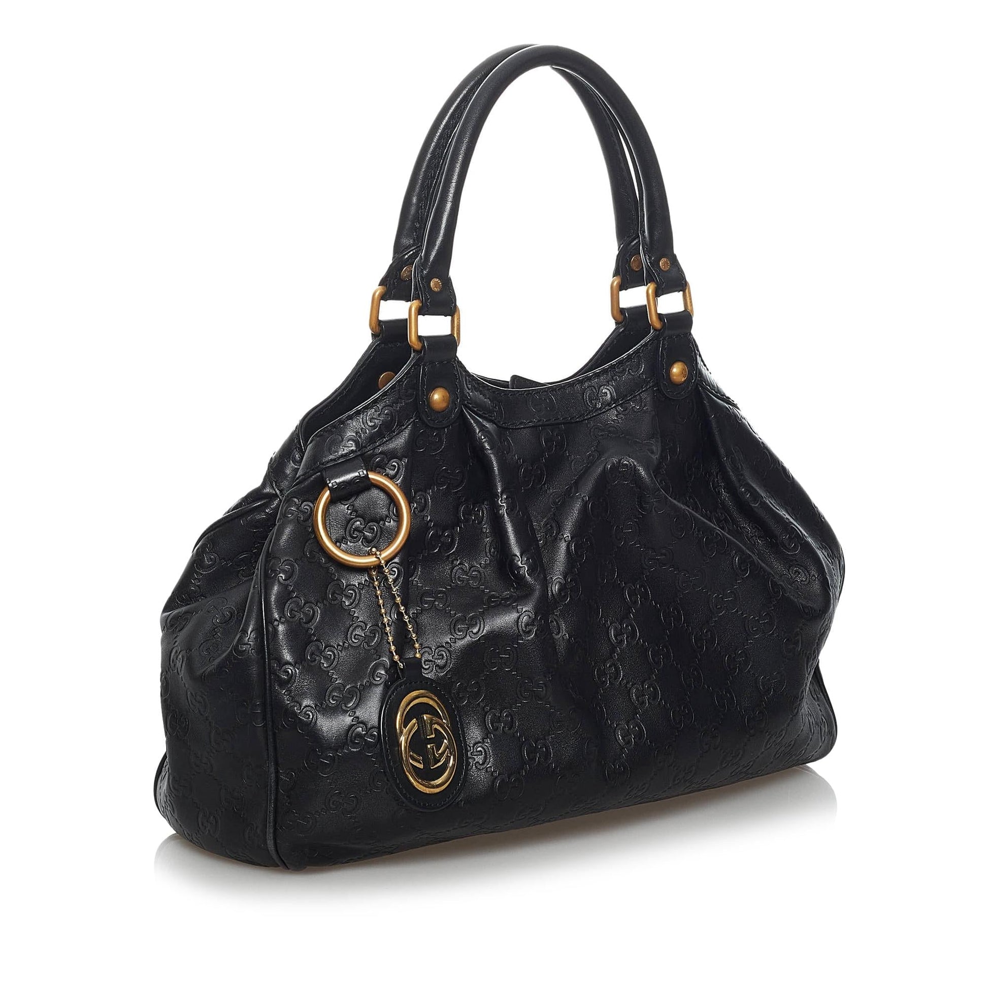 Gucci Guccissima Sukey SHG Calf Black Satchel Bag