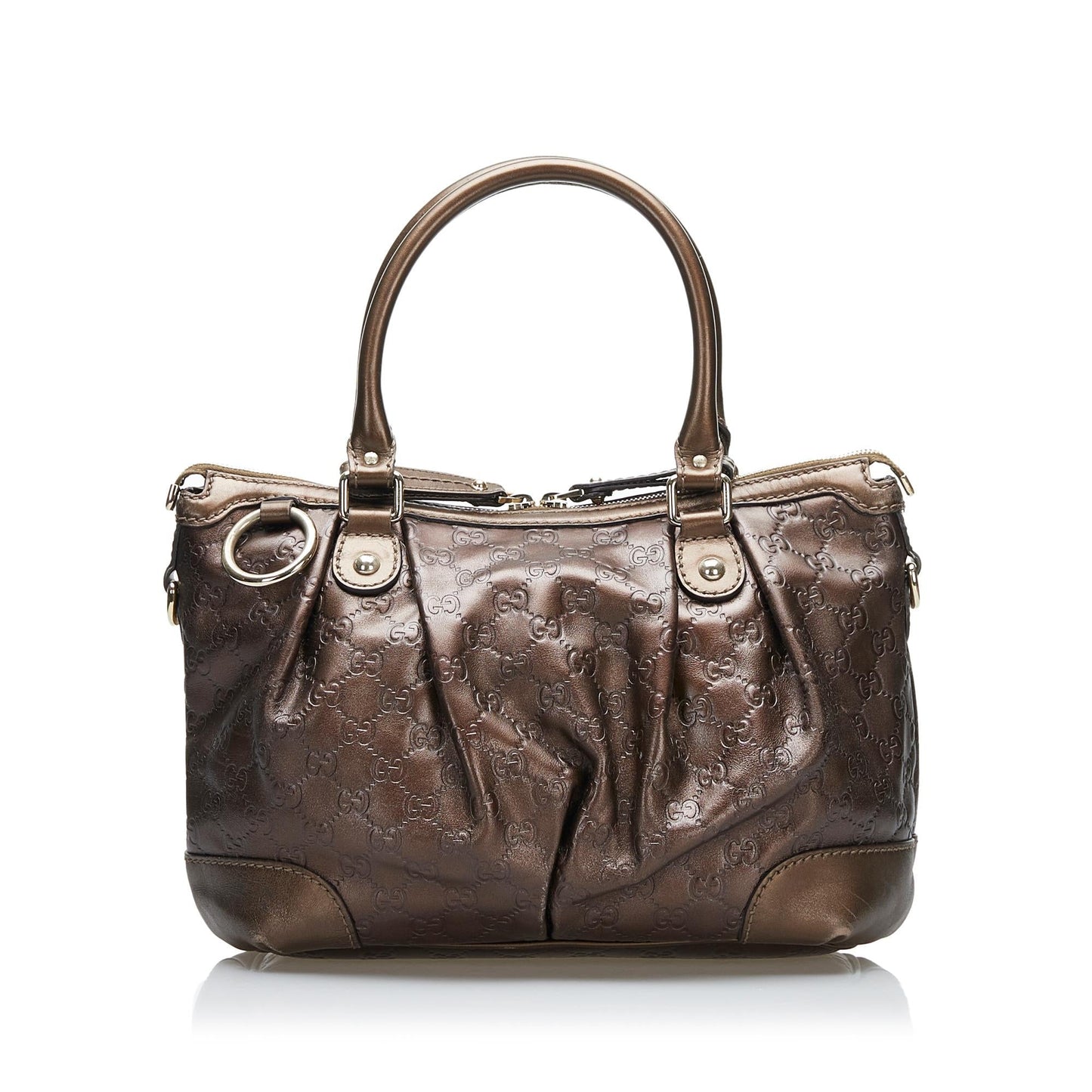Gucci Guccissima Sukey SHG Calf Brown Satchel Bag Handbag Shg