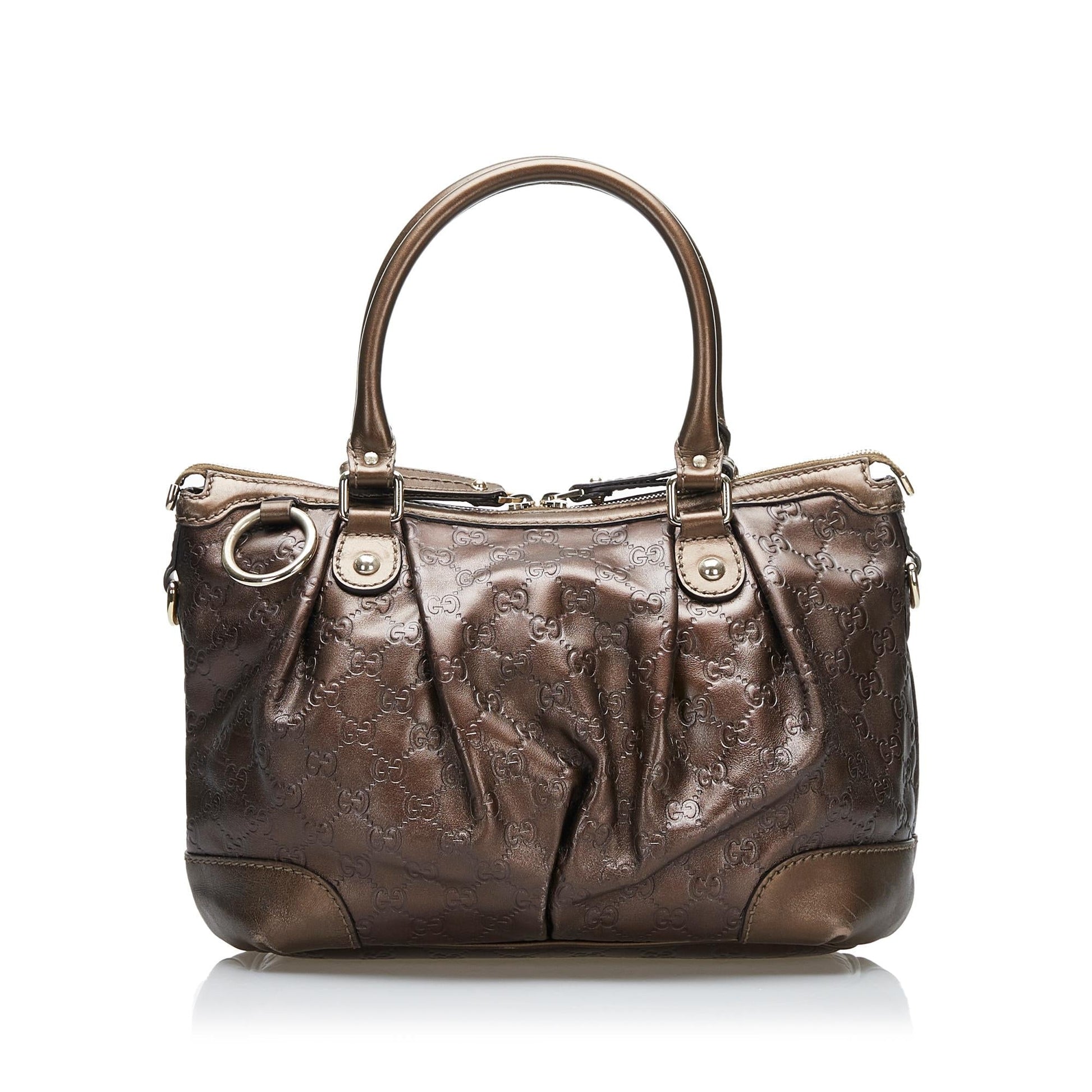 Gucci Guccissima Sukey SHG Calf Brown Satchel Bag Handbag Shg