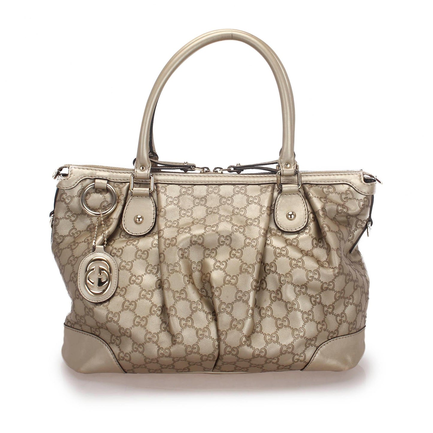 Gucci Guccissima Sukey SHG Leather Calf Gold Satchel Bag