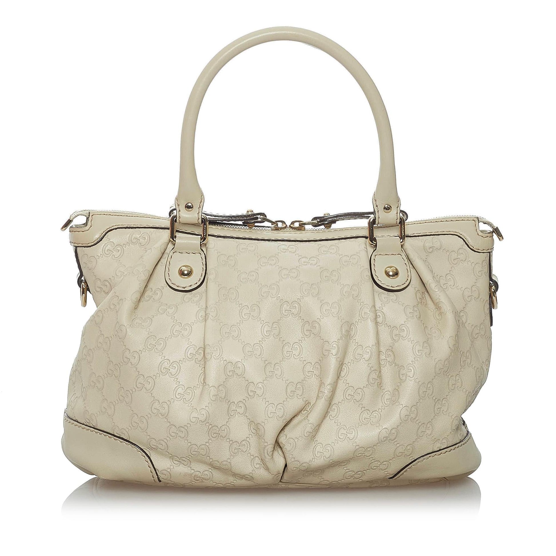 Gucci Guccissima Sukey SHG Calf White Satchel Bag