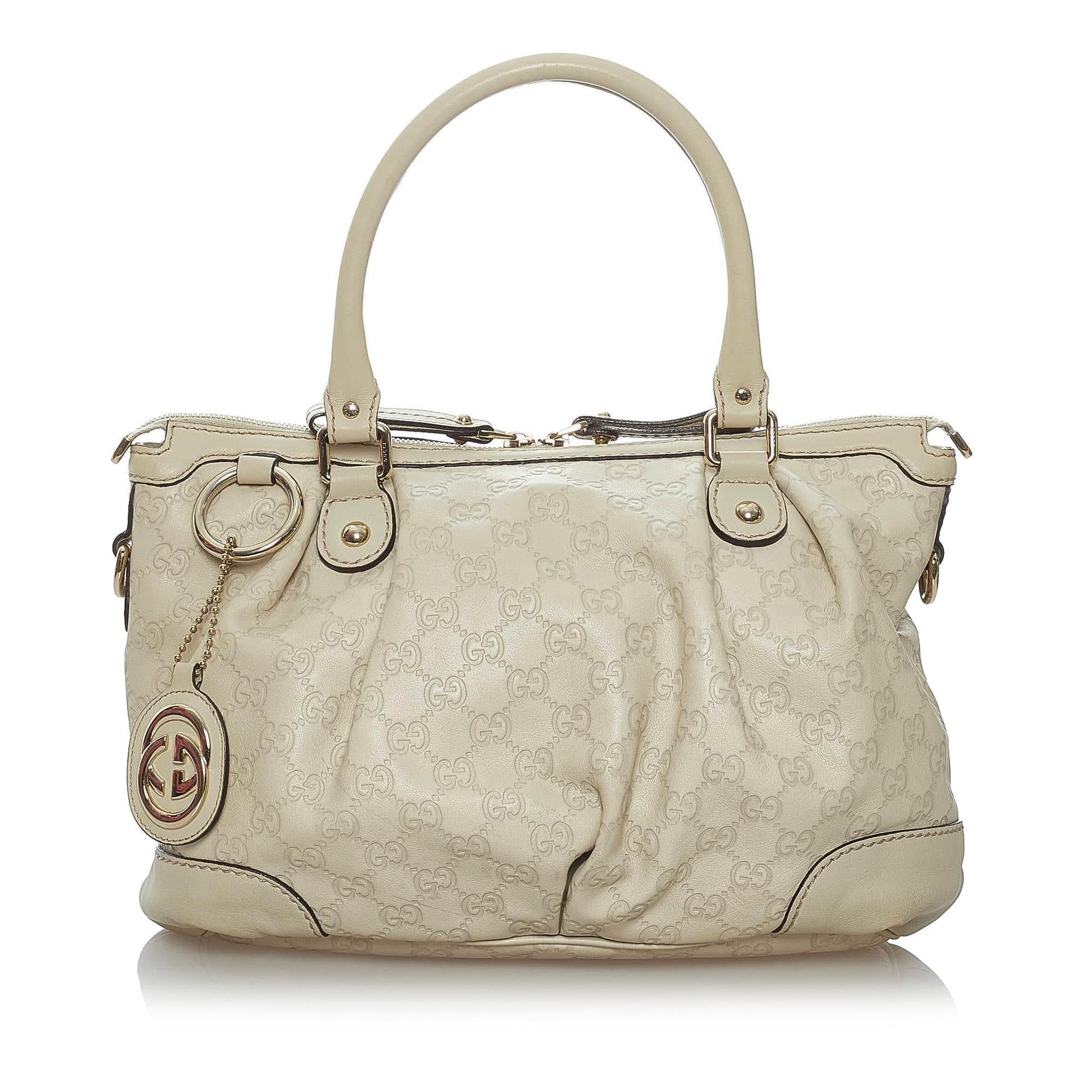 Gucci Guccissima Sukey SHG Calf White Satchel Bag