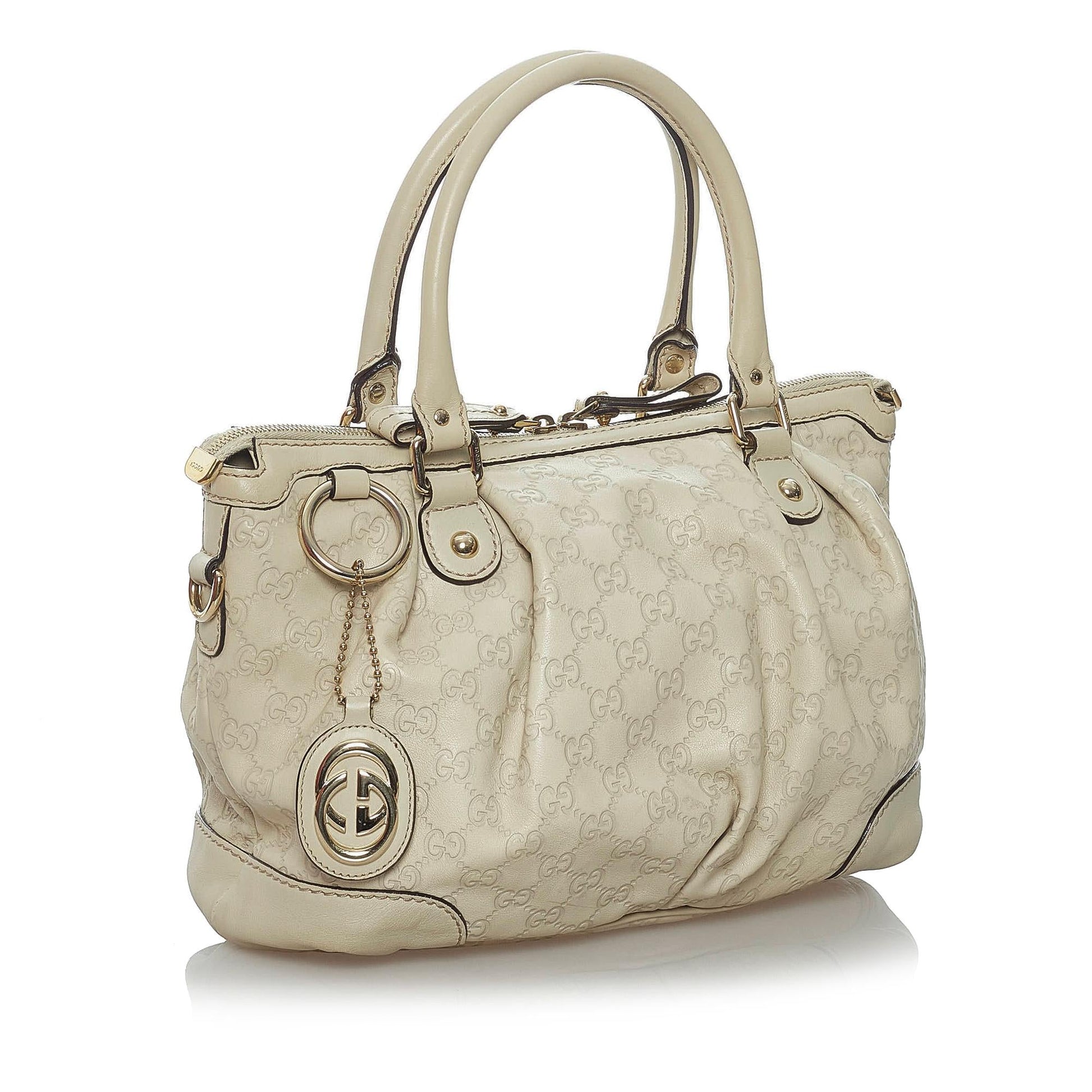Gucci Guccissima Sukey SHG Calf White Satchel Bag