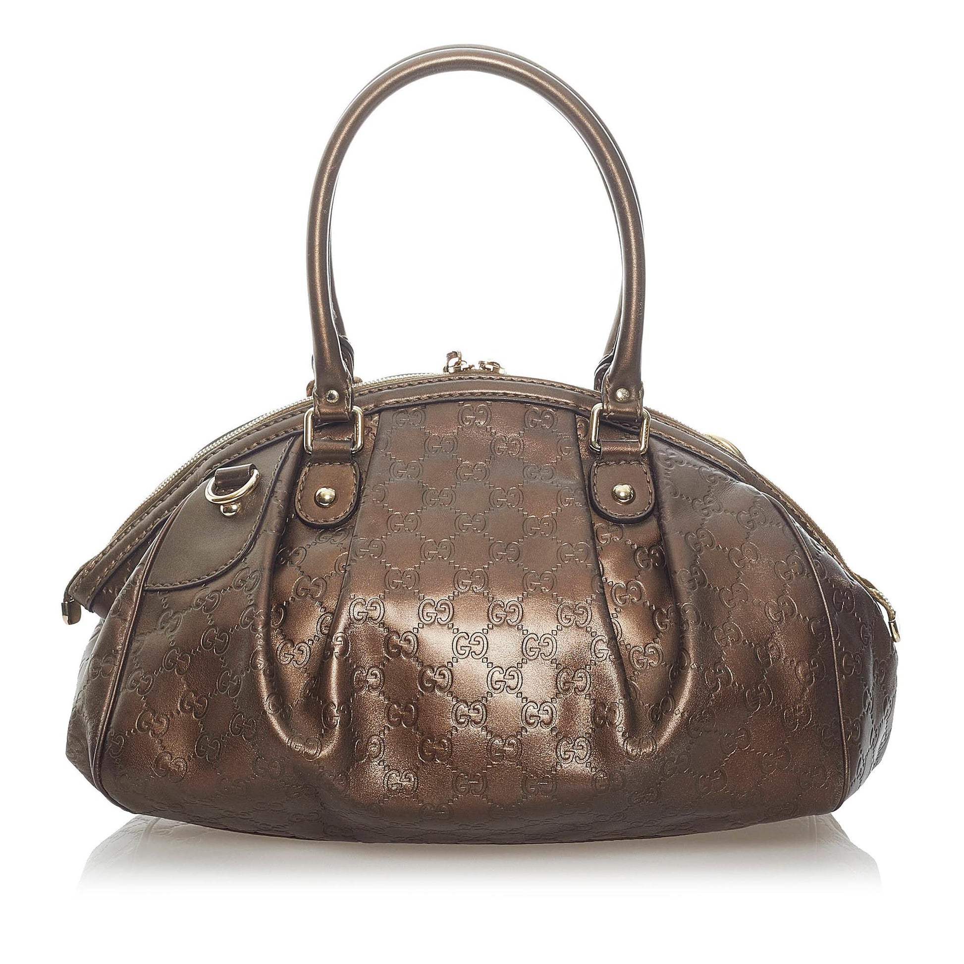 Gucci Guccissima Sukey SHG Calf Brown Satchel Bag Satchel Shg