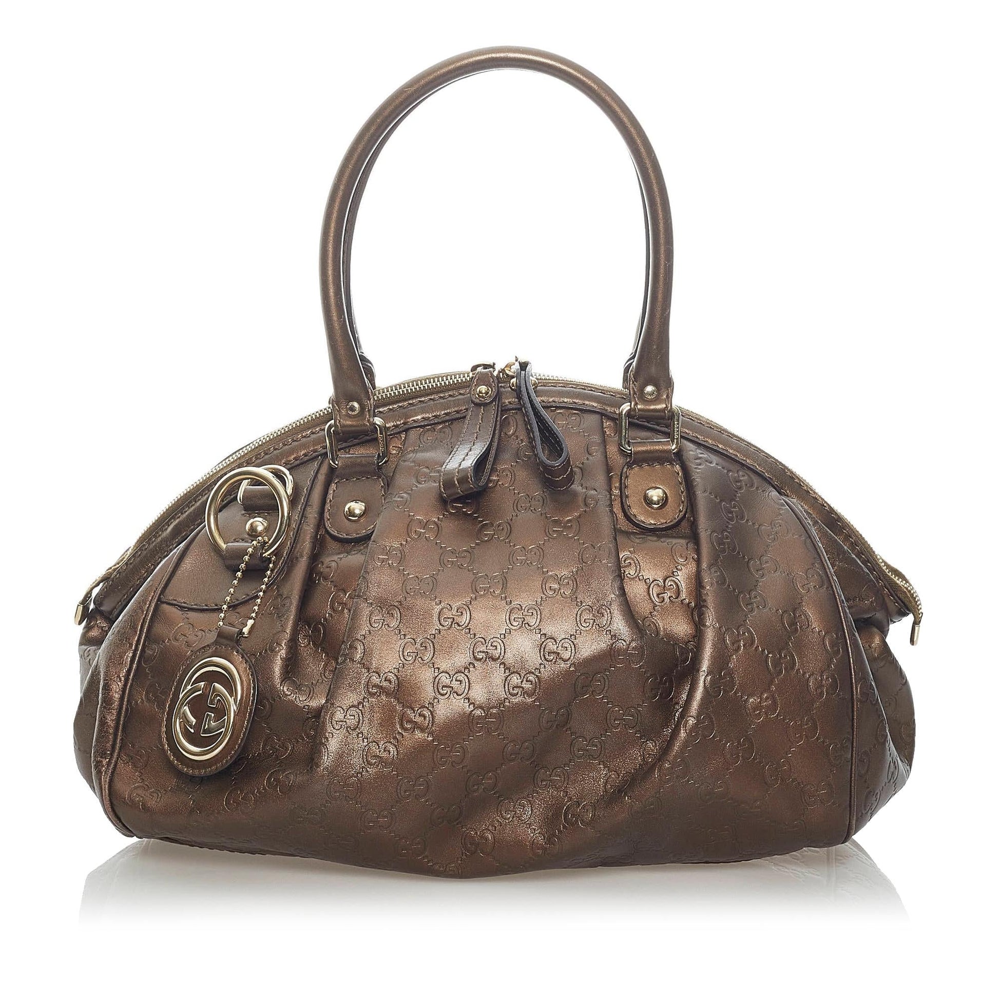 Gucci Guccissima Sukey SHG Calf Brown Satchel Bag Satchel Shg