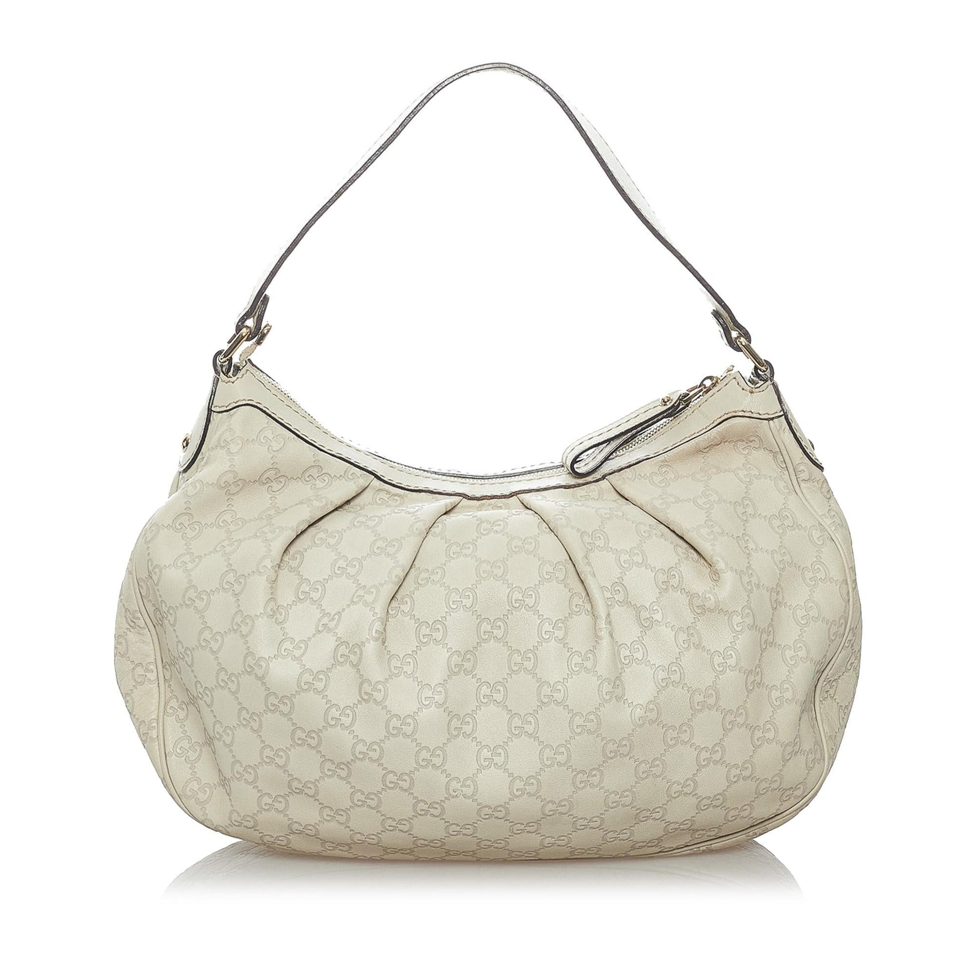 Gucci Guccissima Sukey SHG Calf White Shoulder Bag