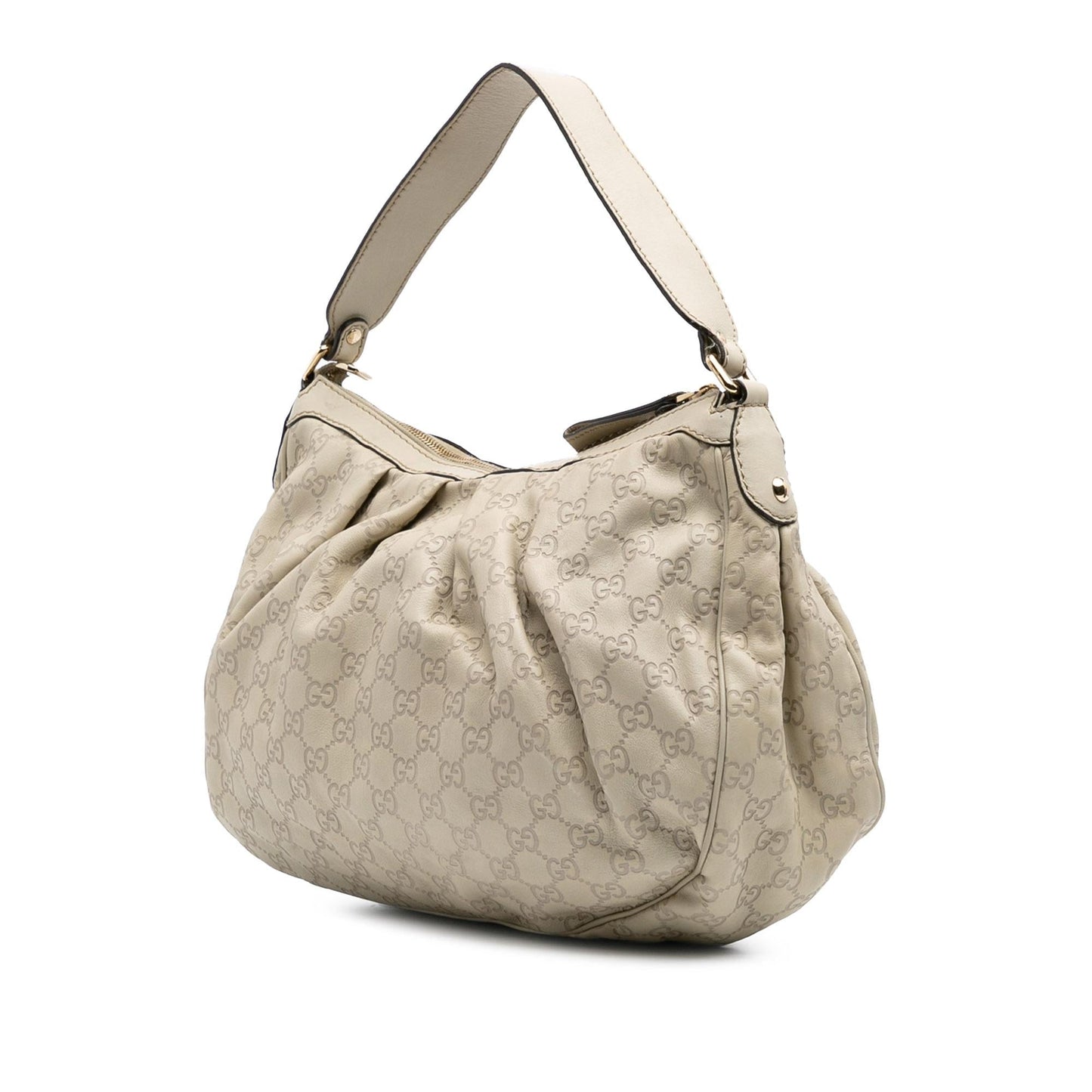 Gucci Guccissima Sukey Calf White Shoulder Bag