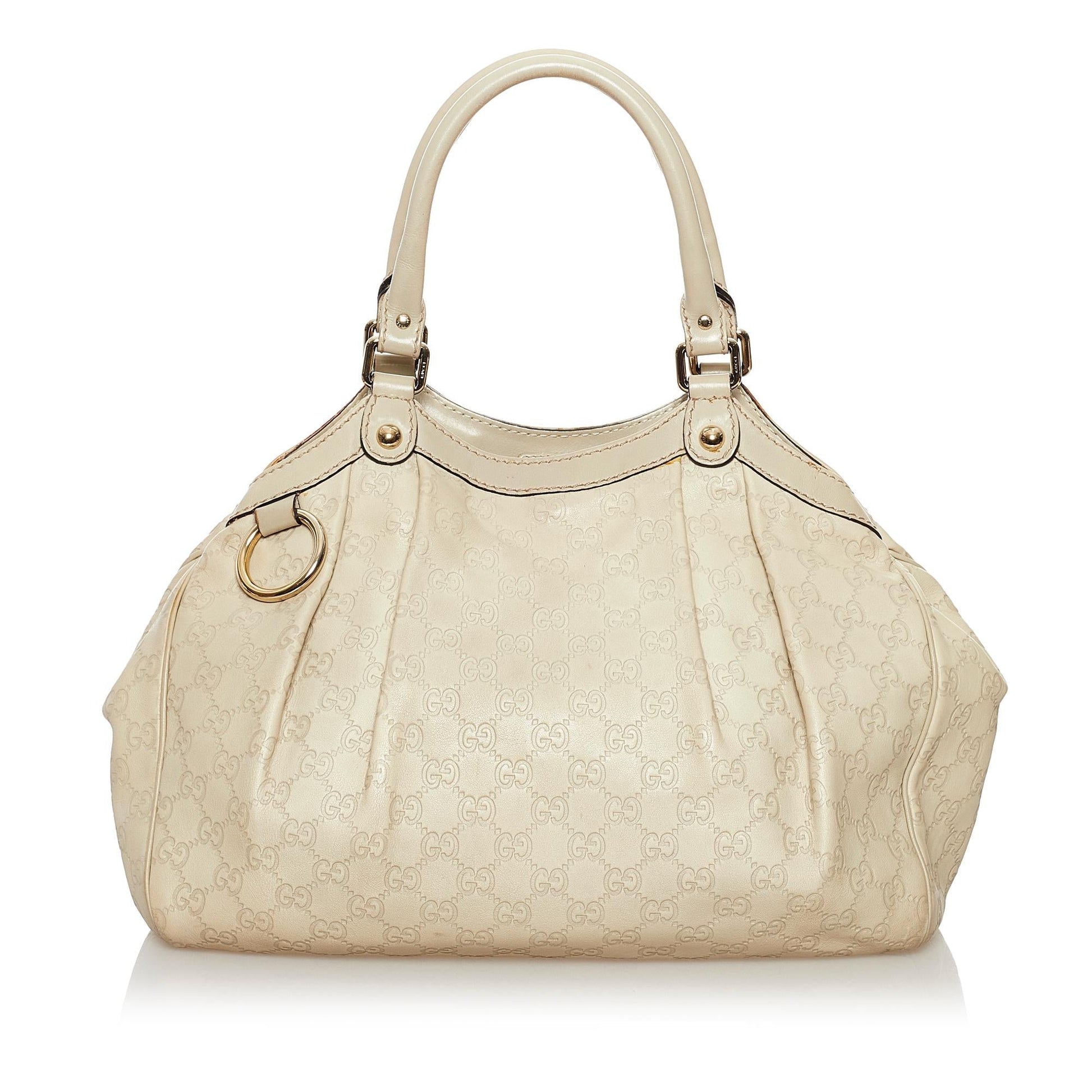 Gucci Guccissima Sukey SHG Calf White Tote Bag 3