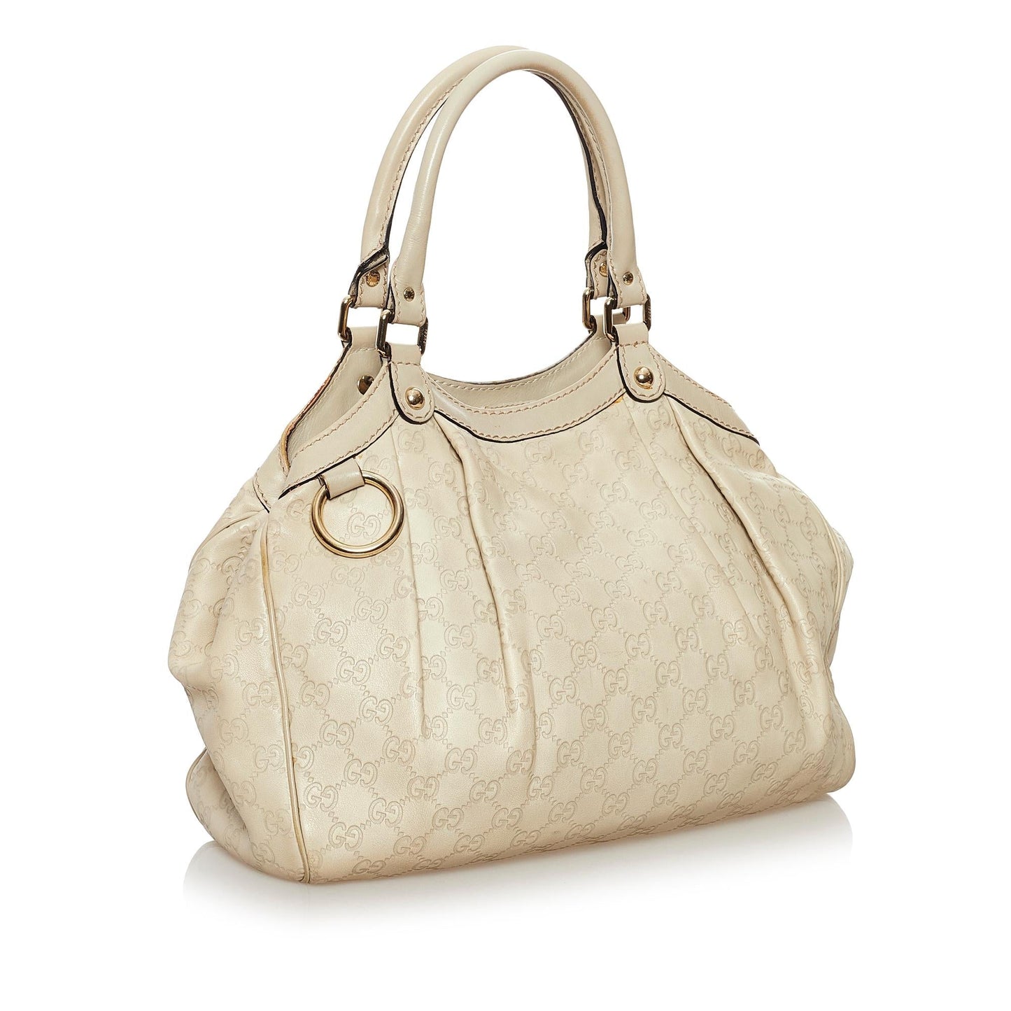 Gucci Guccissima Sukey SHG Calf White Tote Bag 3