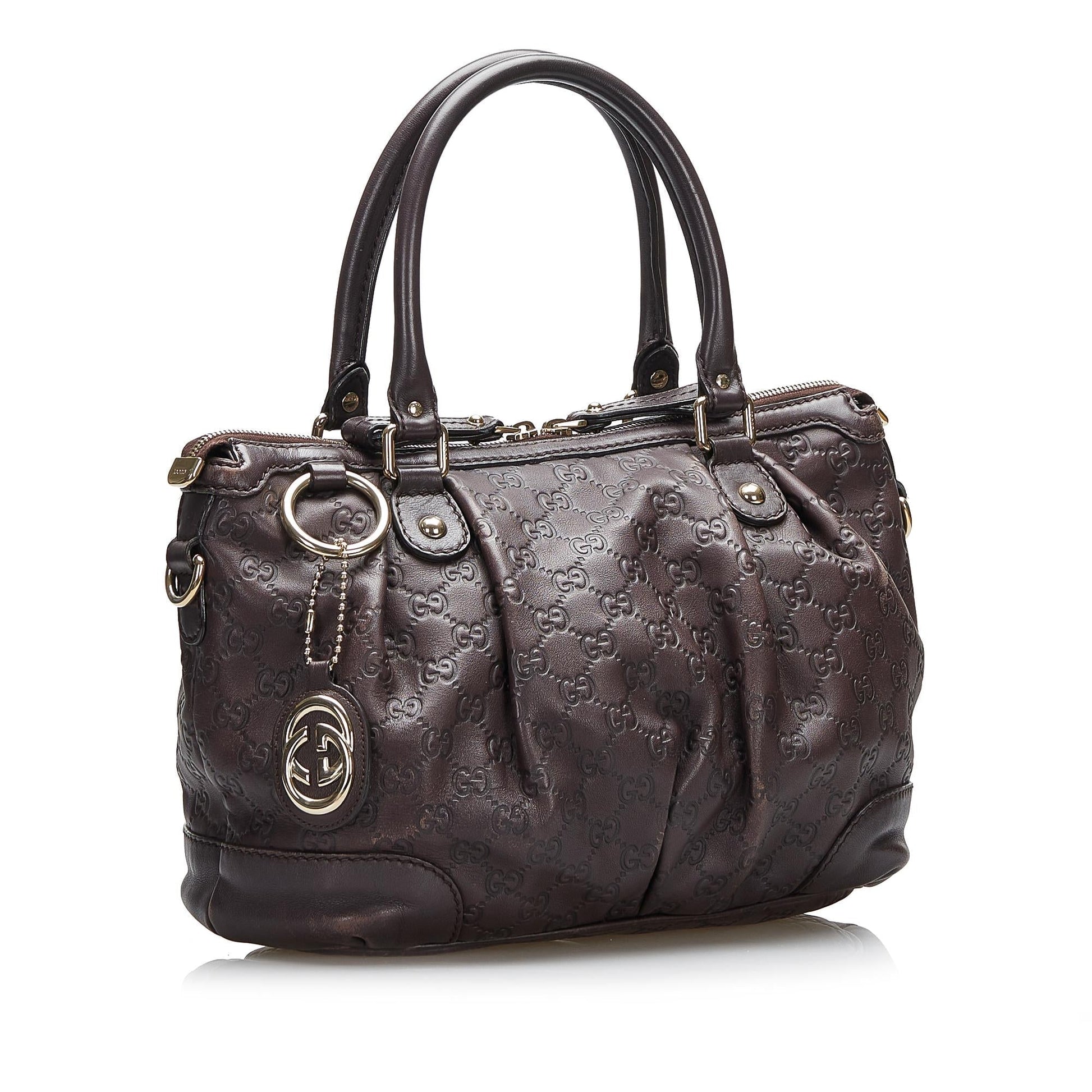 Gucci Guccissima Sukey SHG-afh6ZV Calf Brown Satchel Bag