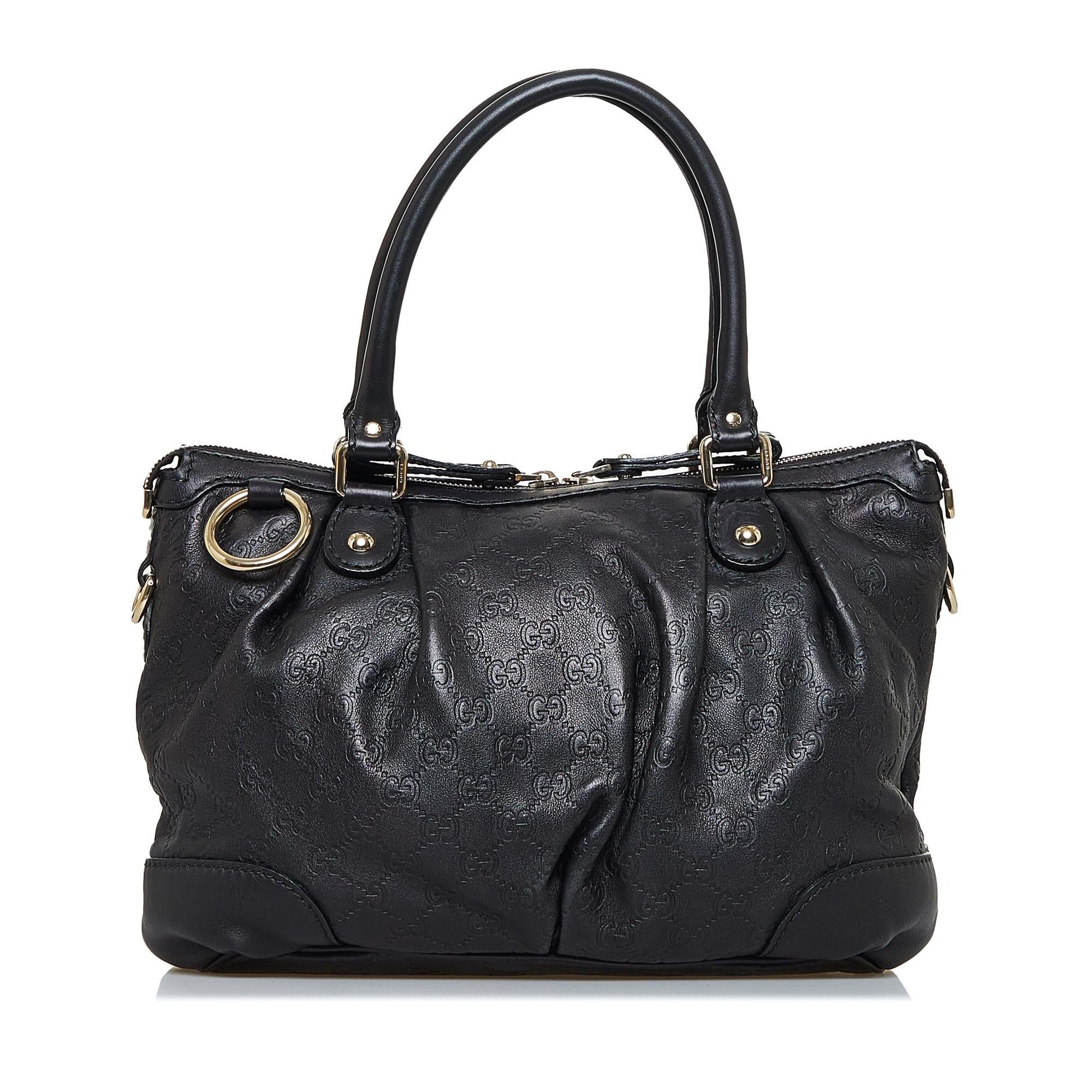 Gucci Guccissima Sukey SHG-0Cdj69 Calf Black Satchel Bag