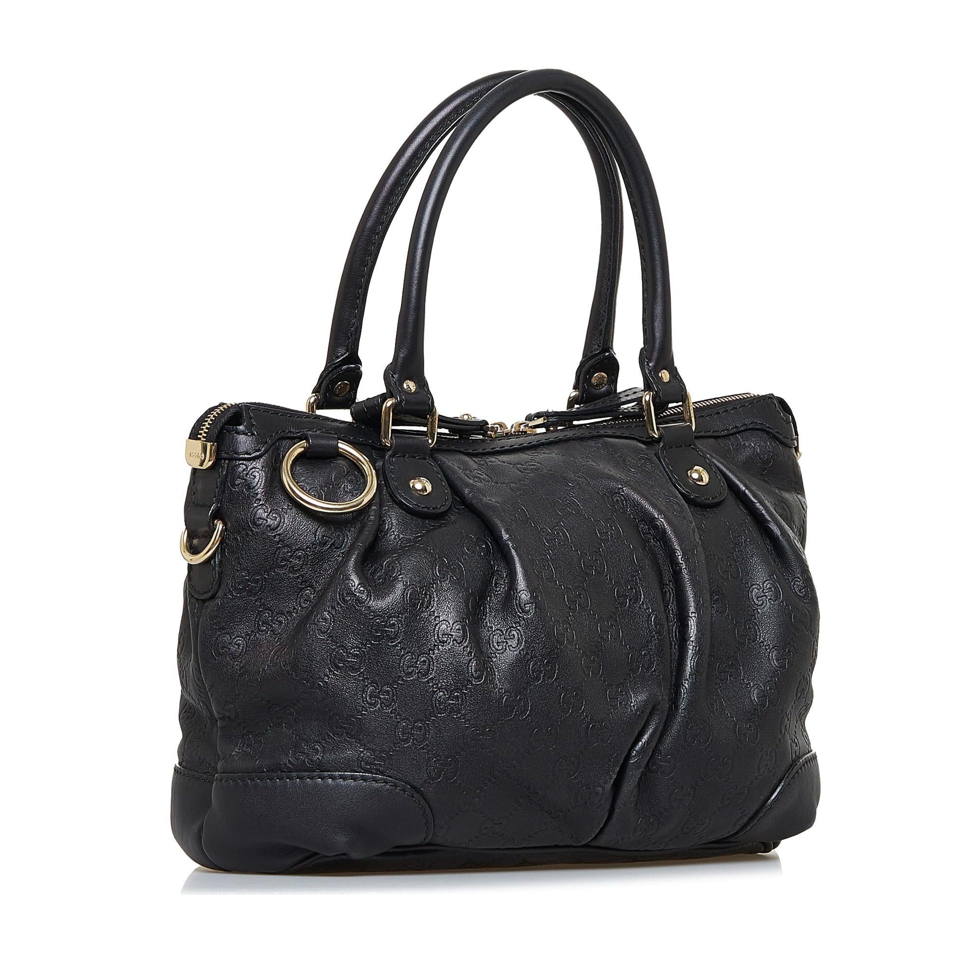 Gucci Guccissima Sukey SHG-0Cdj69 Calf Black Satchel Bag