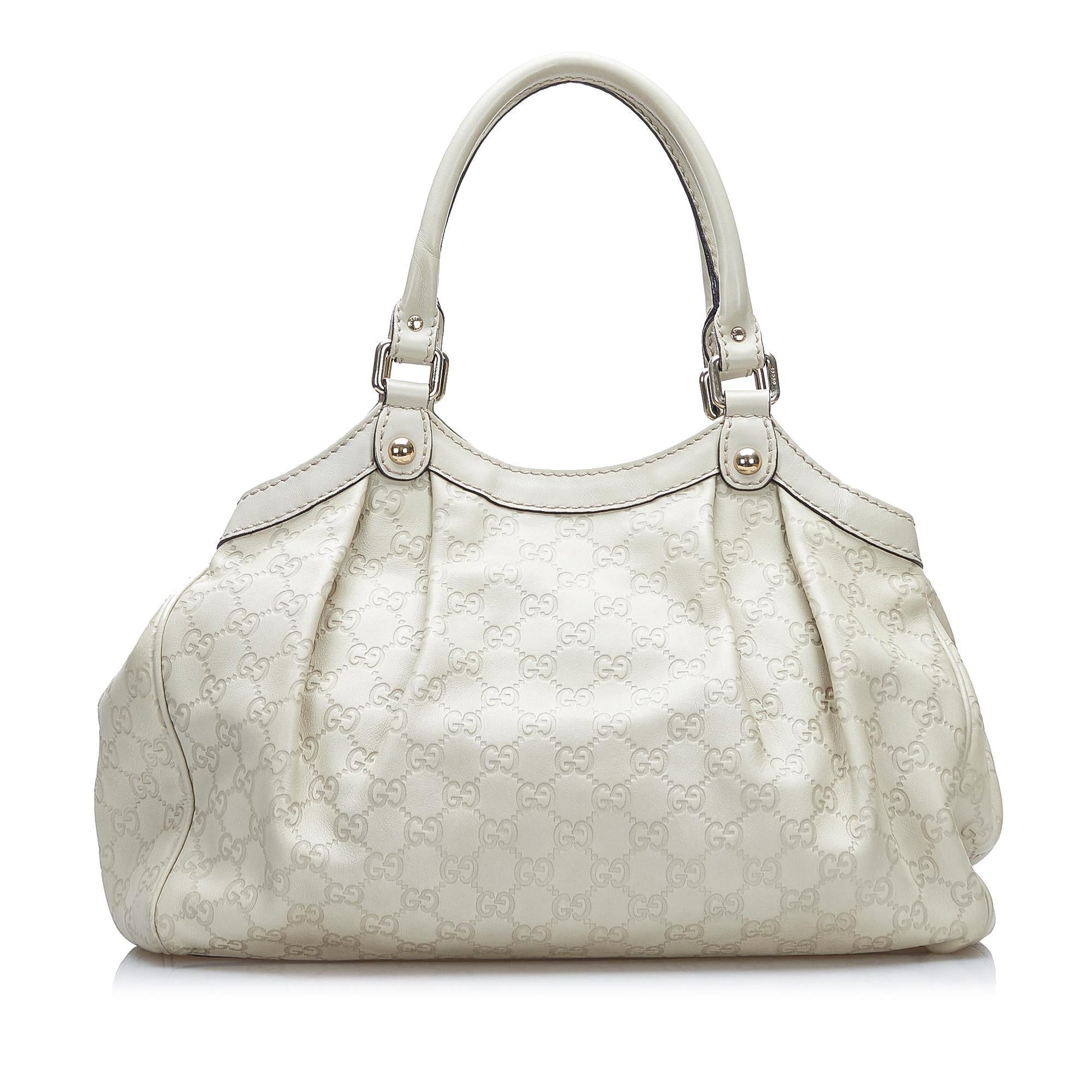 Gucci Guccissima Sukey SHG-m83Mss Calf White Tote Bag