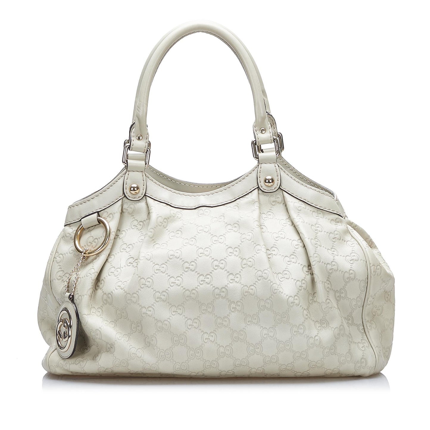 Gucci Guccissima Sukey SHG-m83Mss Calf White Tote Bag