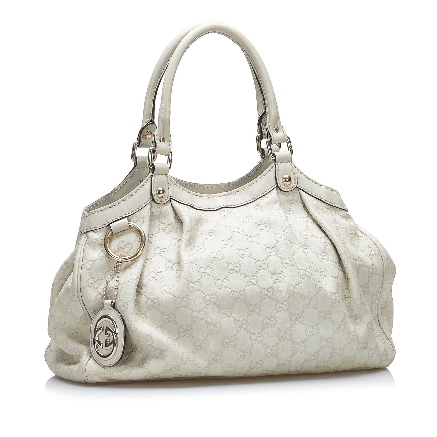 Gucci Guccissima Sukey SHG-m83Mss Calf White Tote Bag