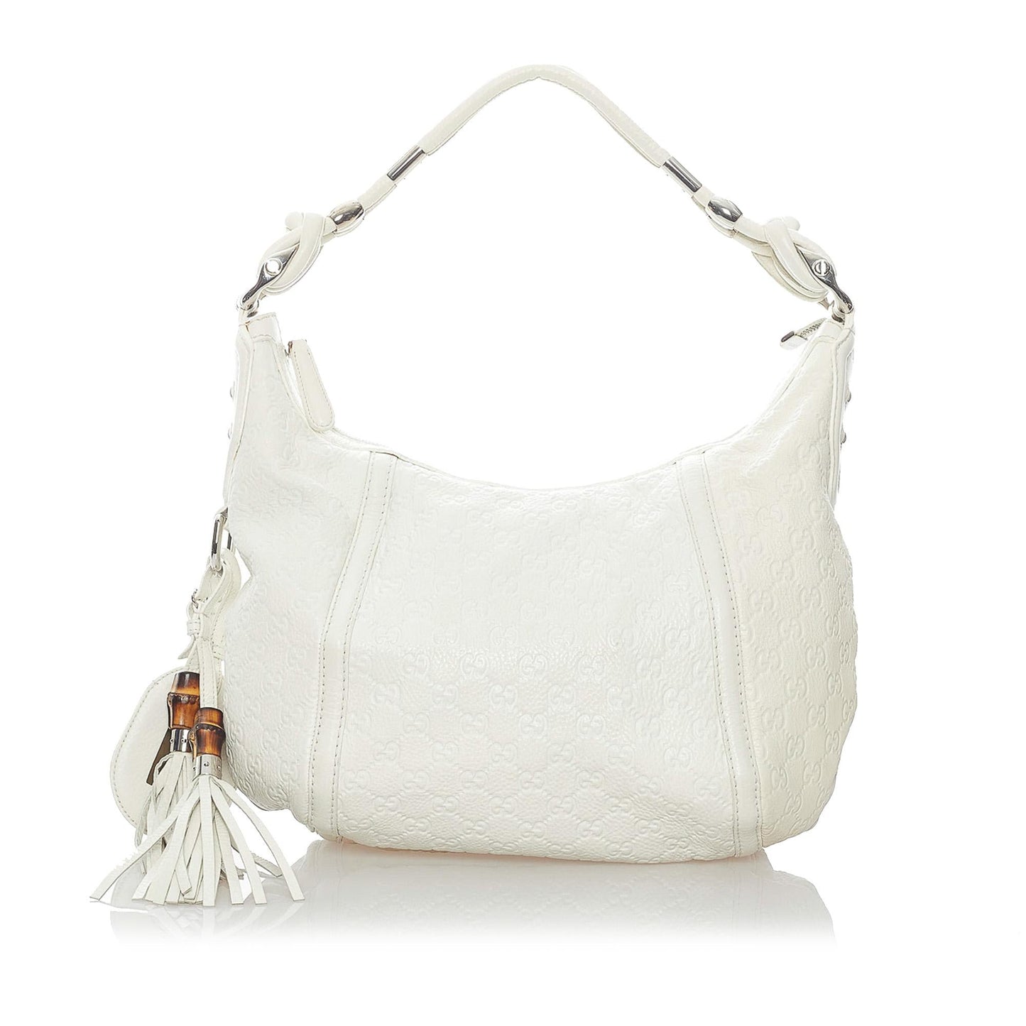 Gucci Guccissima Techno Horsebit SHG Calf White Shoulder Bag