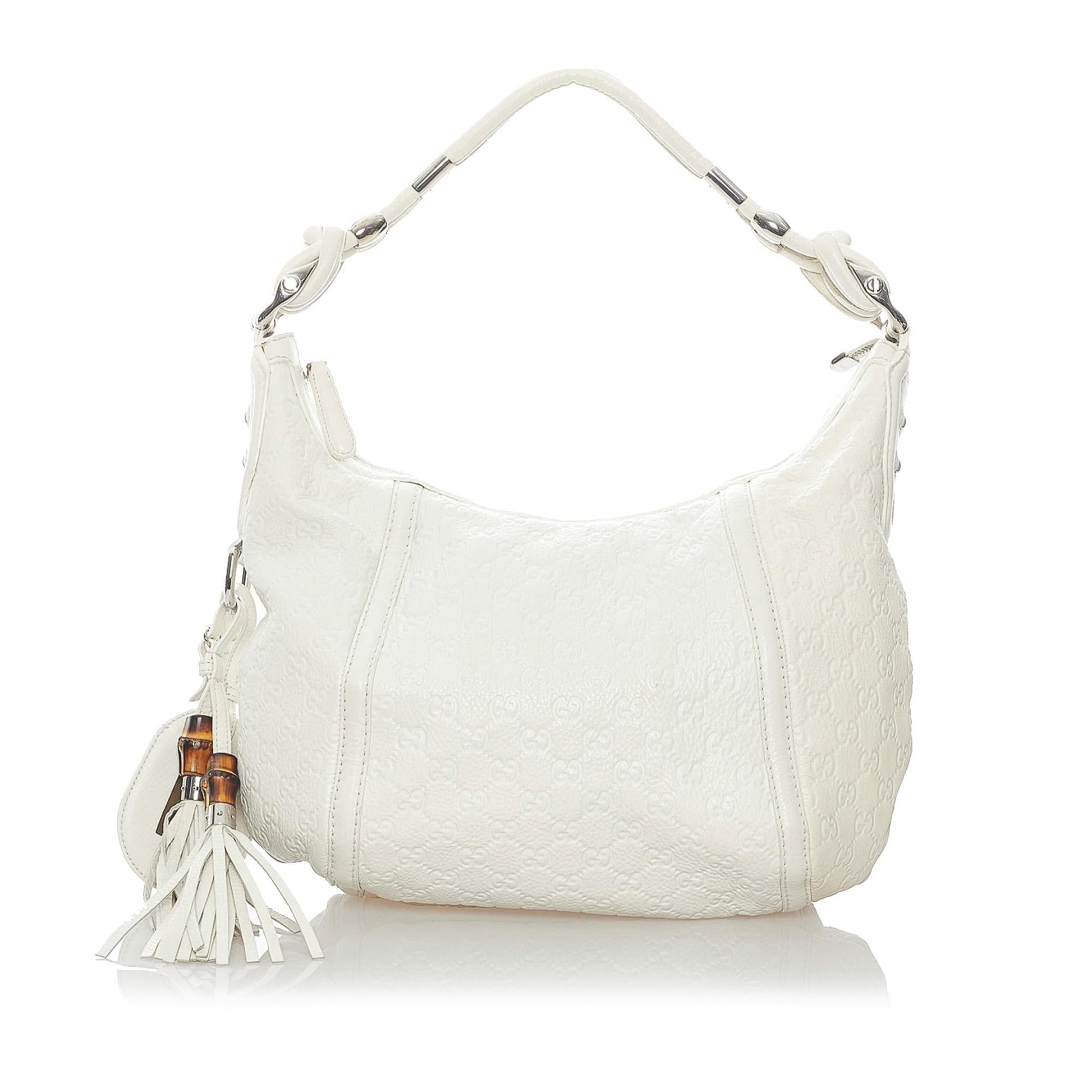 Gucci Guccissima Techno Horsebit SHG Calf White Shoulder Bag