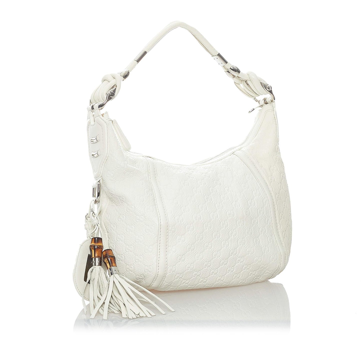 Gucci Guccissima Techno Horsebit SHG Calf White Shoulder Bag
