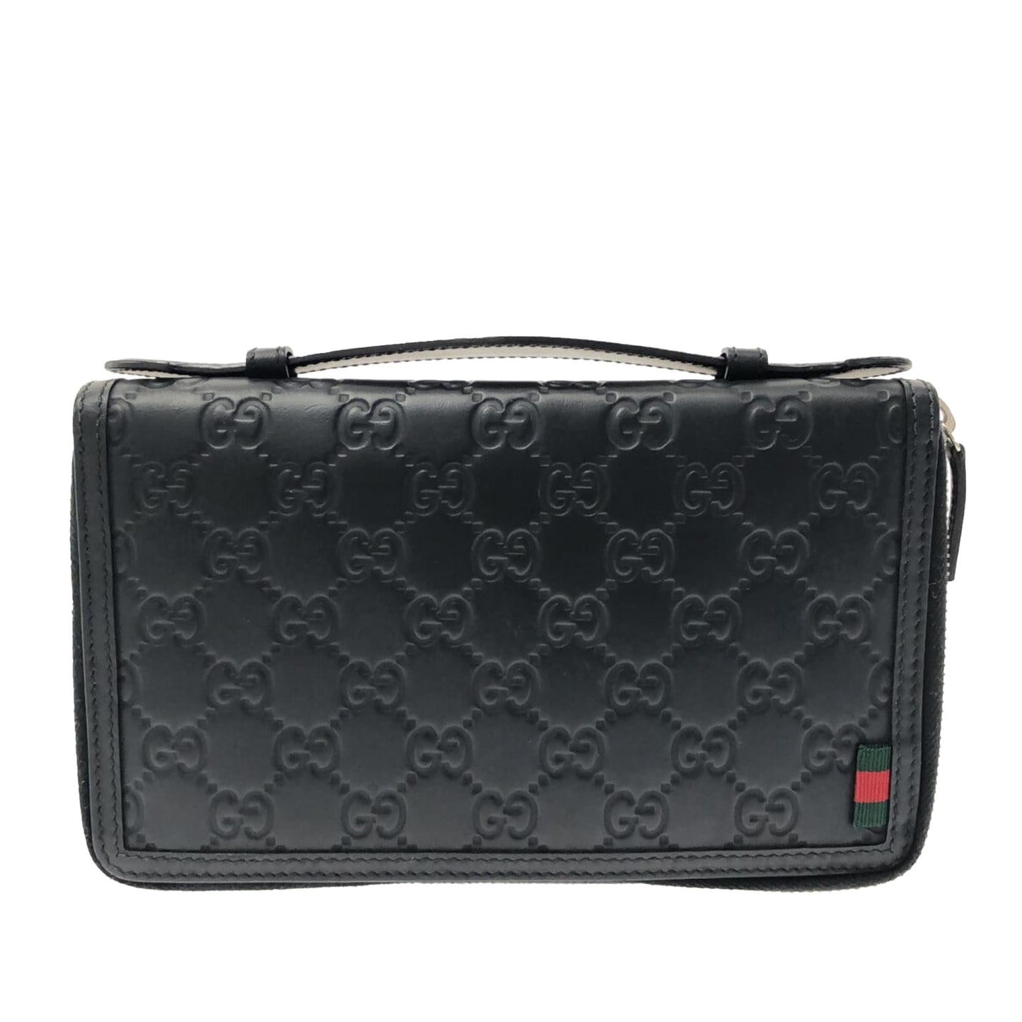 Gucci Guccissima Document Case SHG-OBqxCQ Leather Calf Black Small Travel Bag