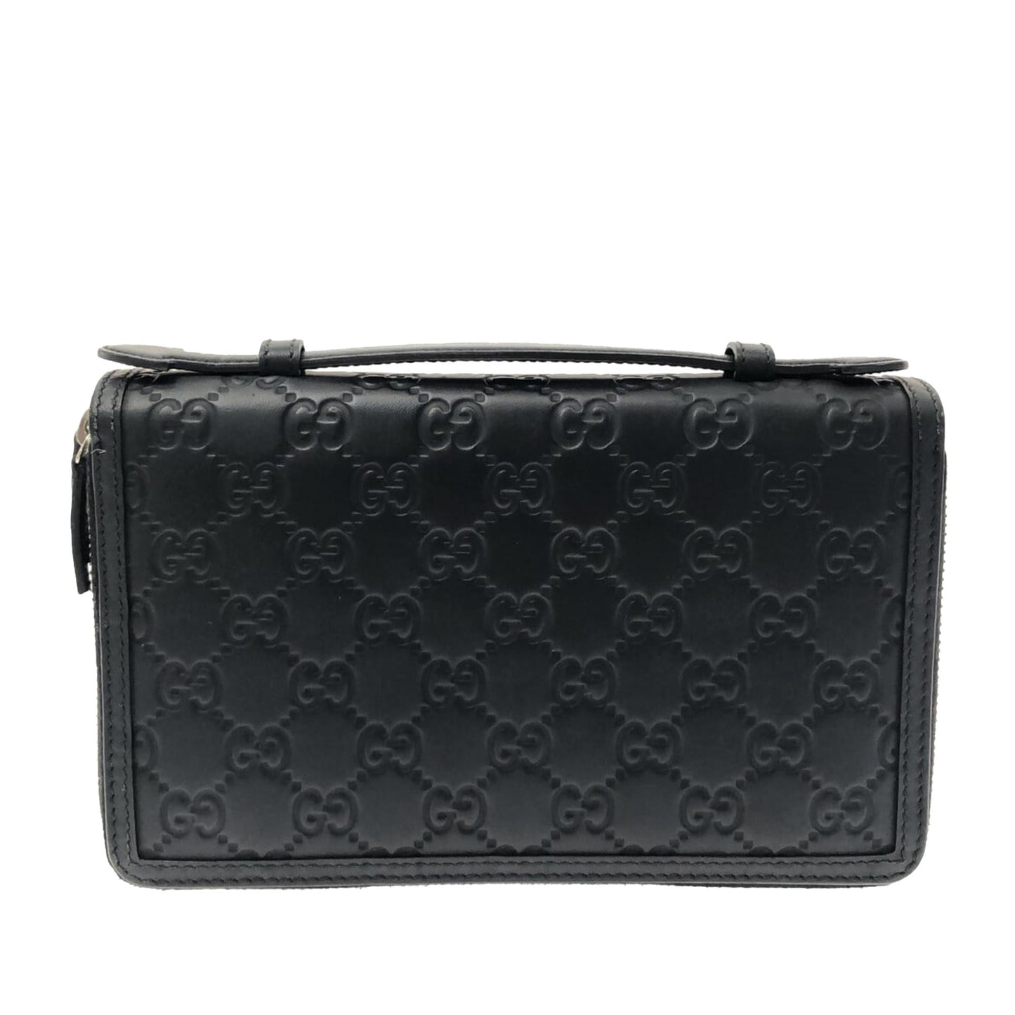 Gucci Guccissima Document Case SHG-OBqxCQ Leather Calf Black Small Travel Bag