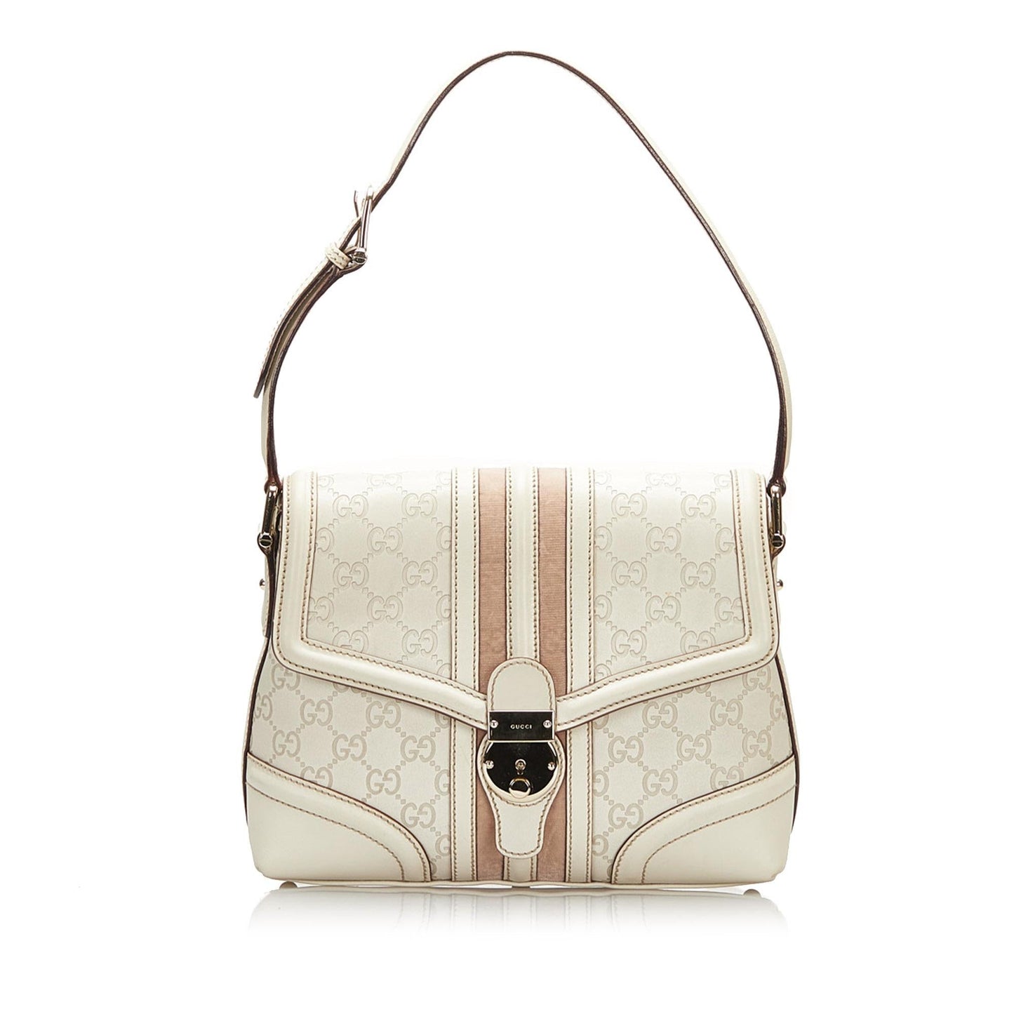 Gucci Guccissima Treasure SHG Calf White Shoulder Bag