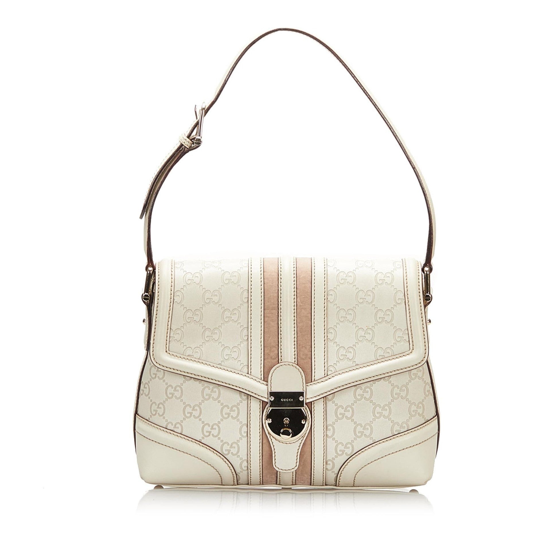 Gucci Guccissima Treasure SHG Calf White Shoulder Bag