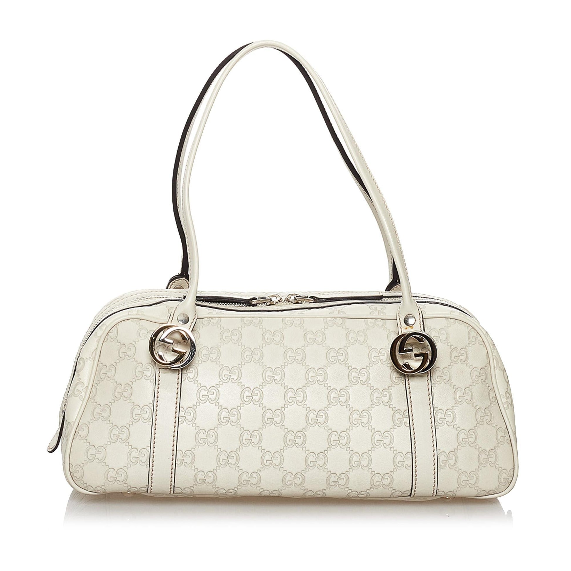 Gucci Guccissima Twins SHG Calf White Shoulder Bag