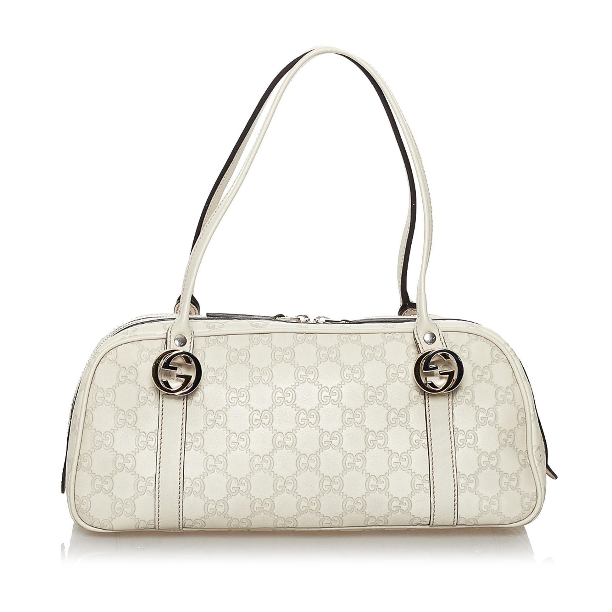 Gucci Guccissima Twins SHG Calf White Shoulder Bag