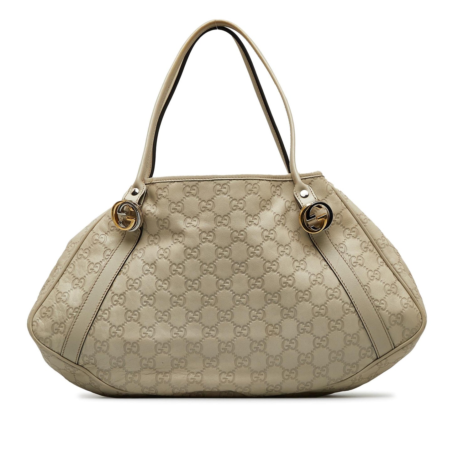 Gucci Guccissima Twins SHG-MezGpk Calf Brown Shoulder Bag