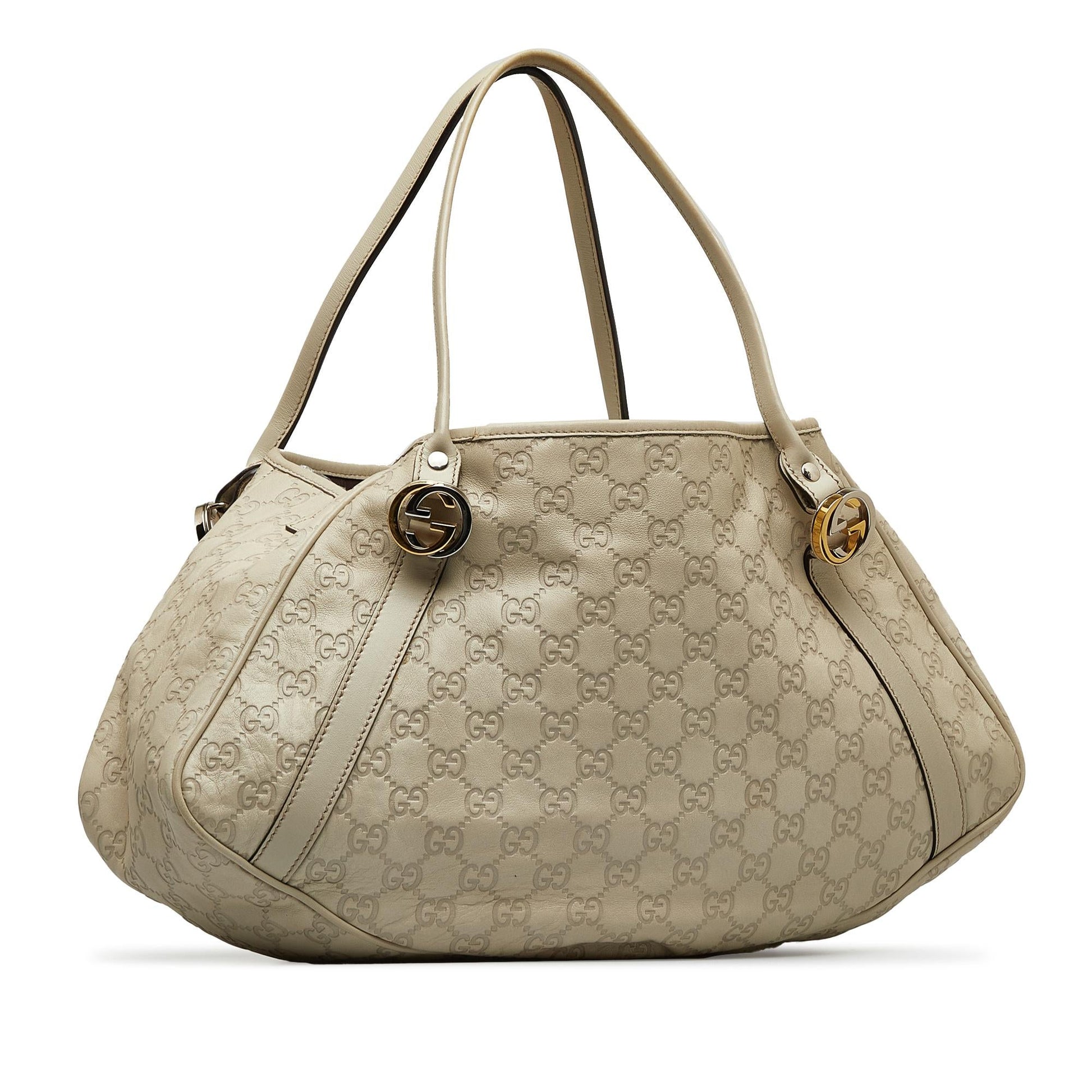 Gucci Guccissima Twins SHG-MezGpk Calf Brown Shoulder Bag