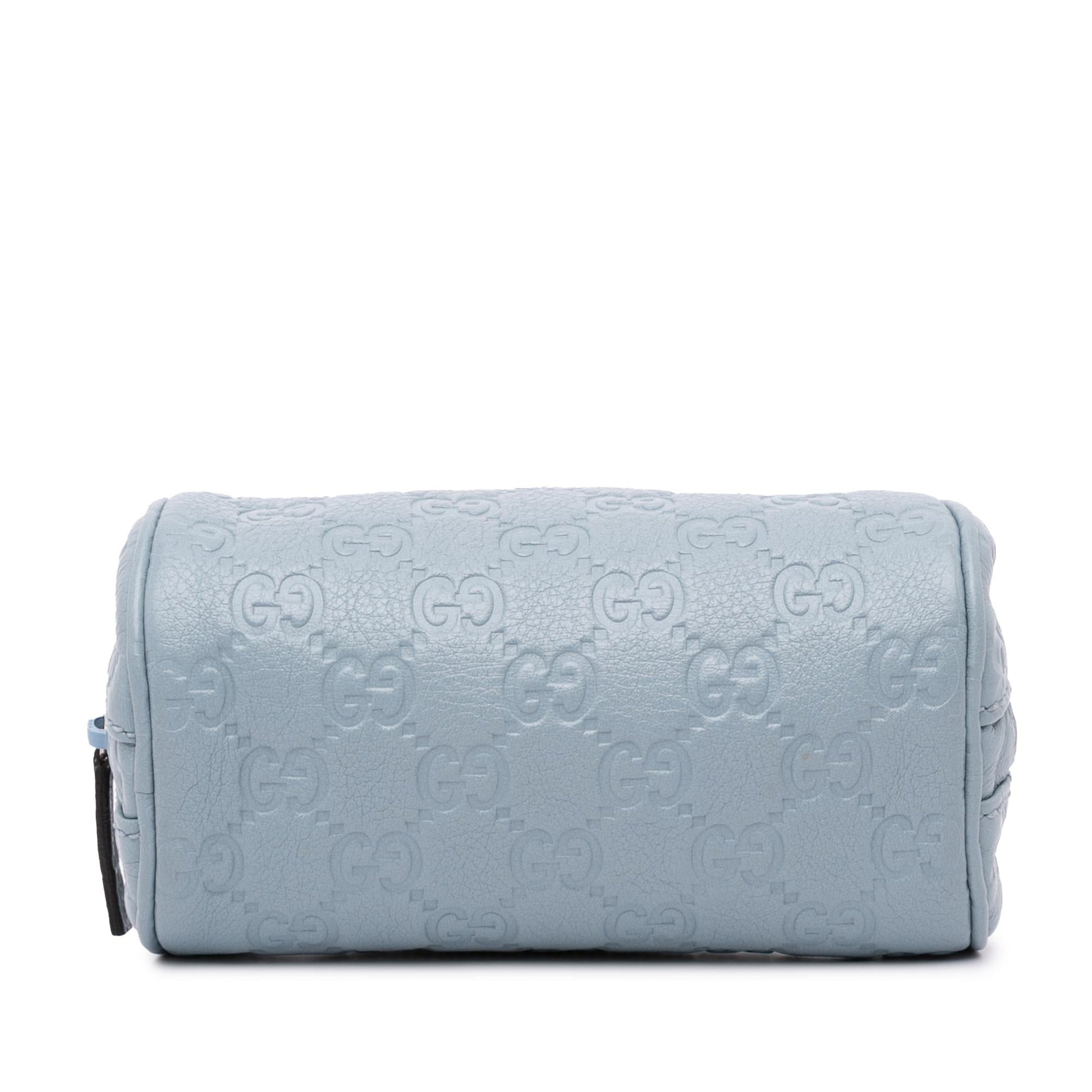Gucci Guccissima Vanity Pouch Calf Blue Handbag