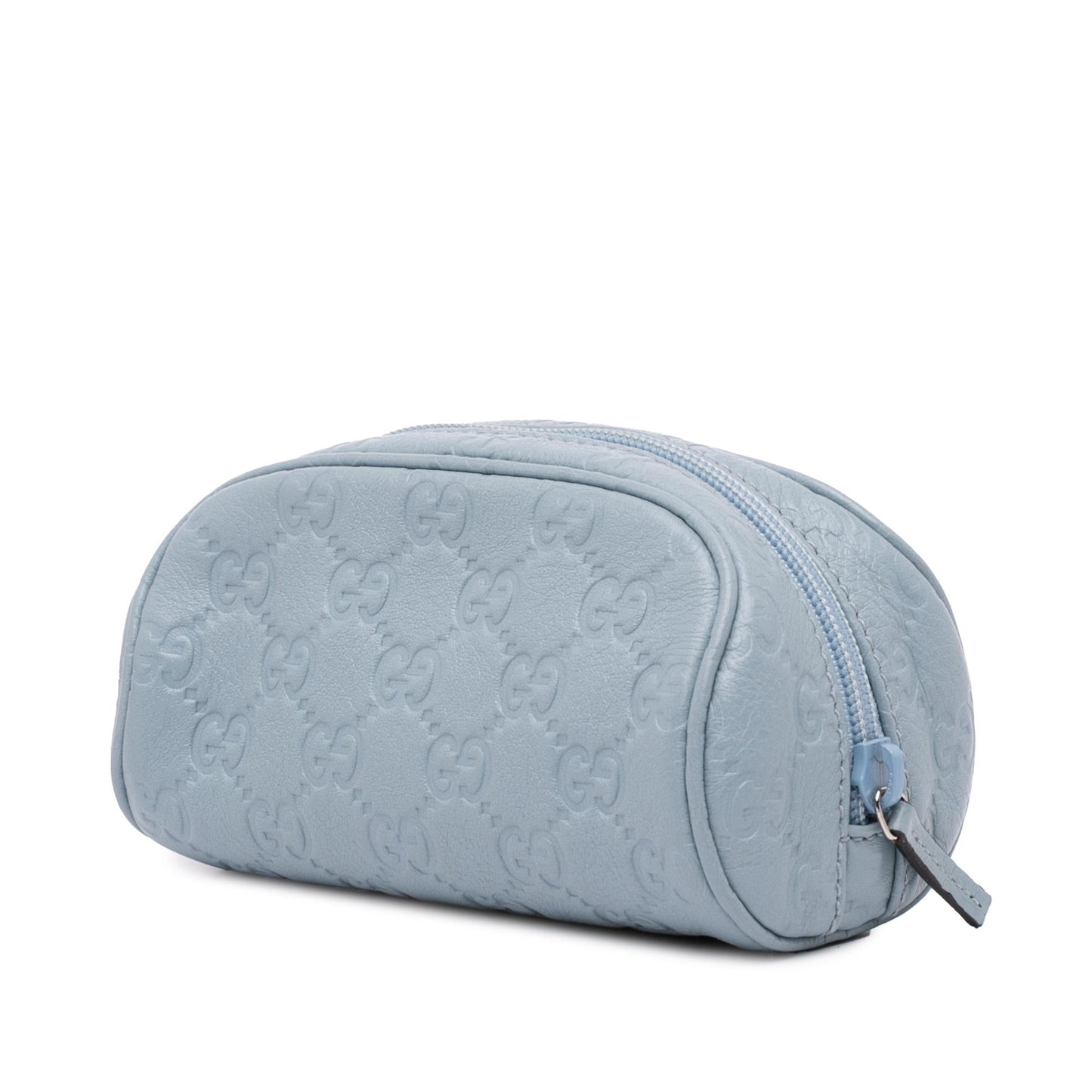 Gucci Guccissima Vanity Pouch Calf Blue Handbag