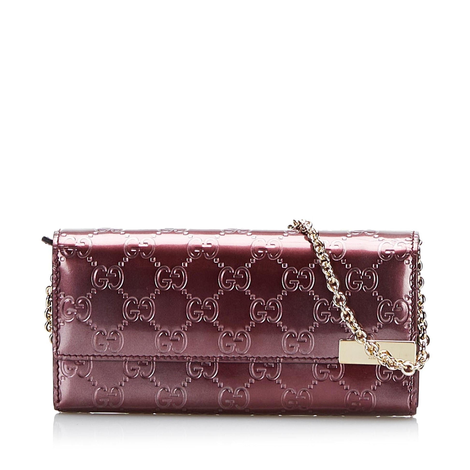 Gucci Guccissima Wallet On SHG-Y0C7ce Calf Chain Crossbody Bag